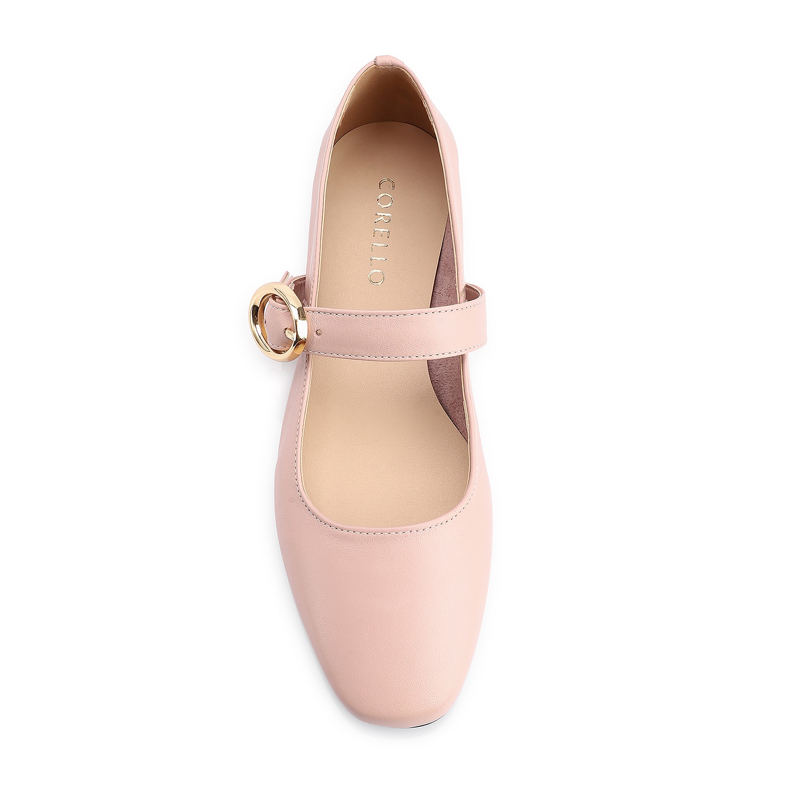 Sapatilha Fivela Couro Rosa