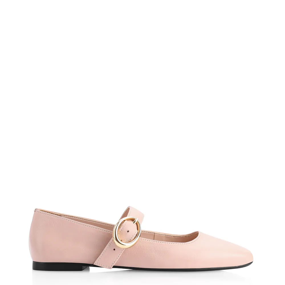 Sapatilha Fivela Couro Rosa - imagem 2