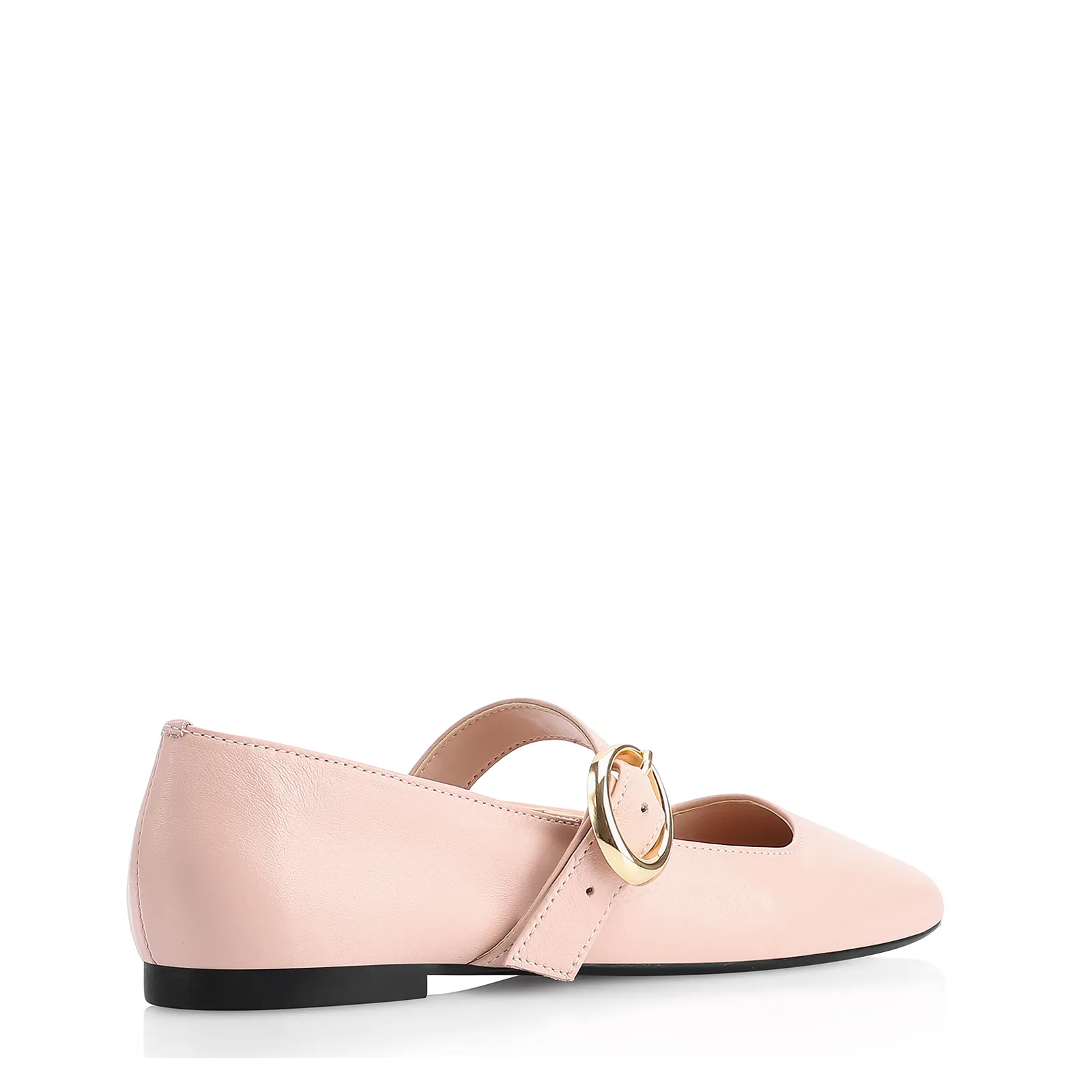 Sapatilha Fivela Couro Rosa