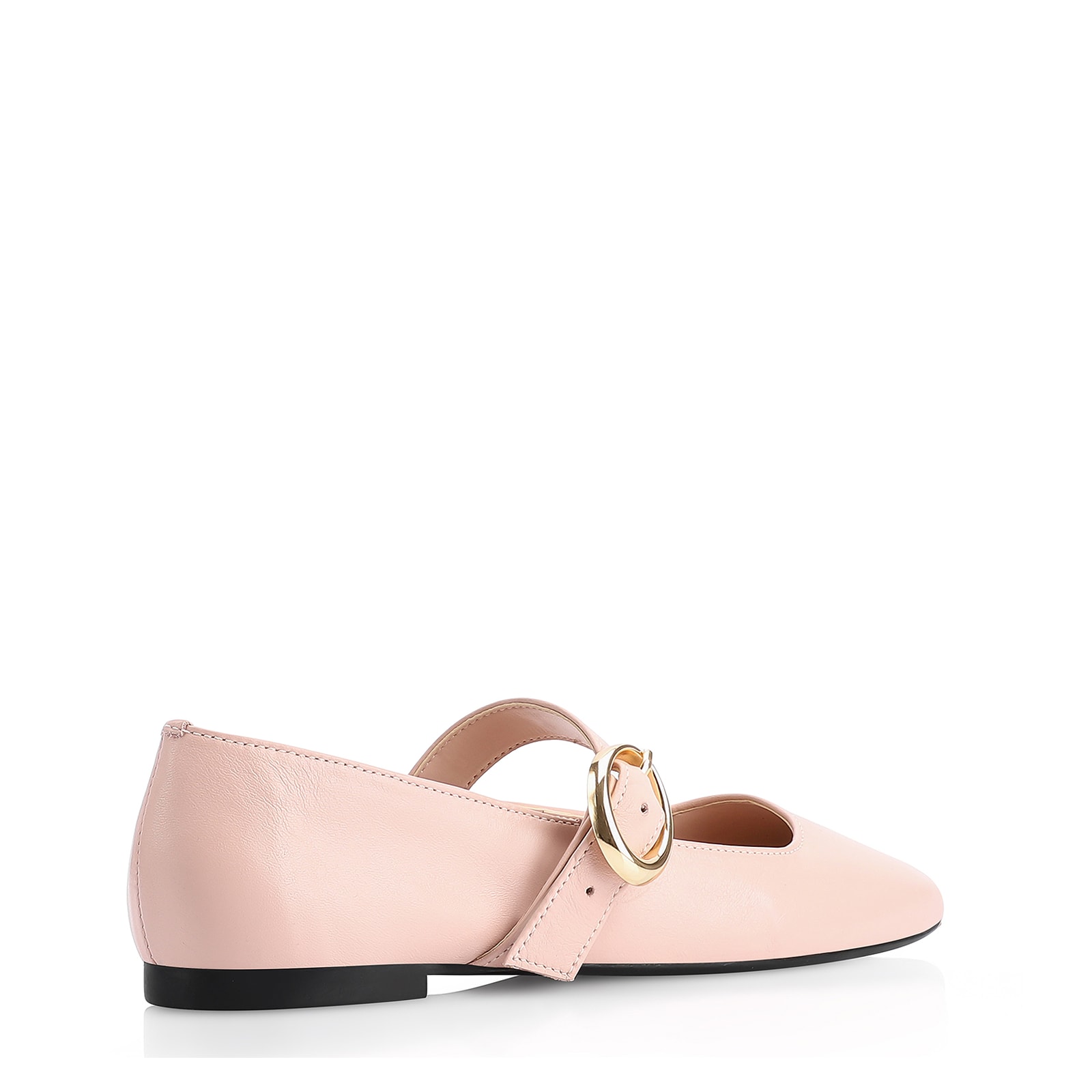 Sapatilha Fivela Couro Rosa