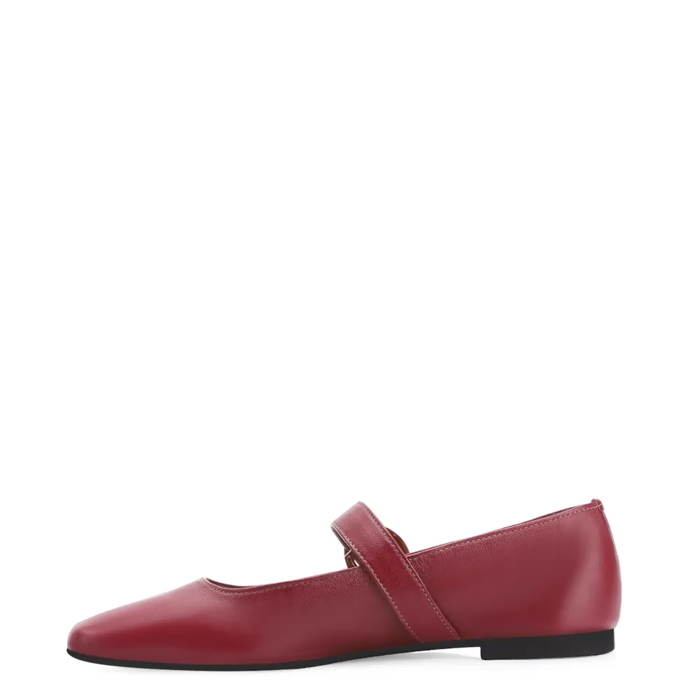 Sapatilha Fivela Couro Vermelho Cereja - imagem 4