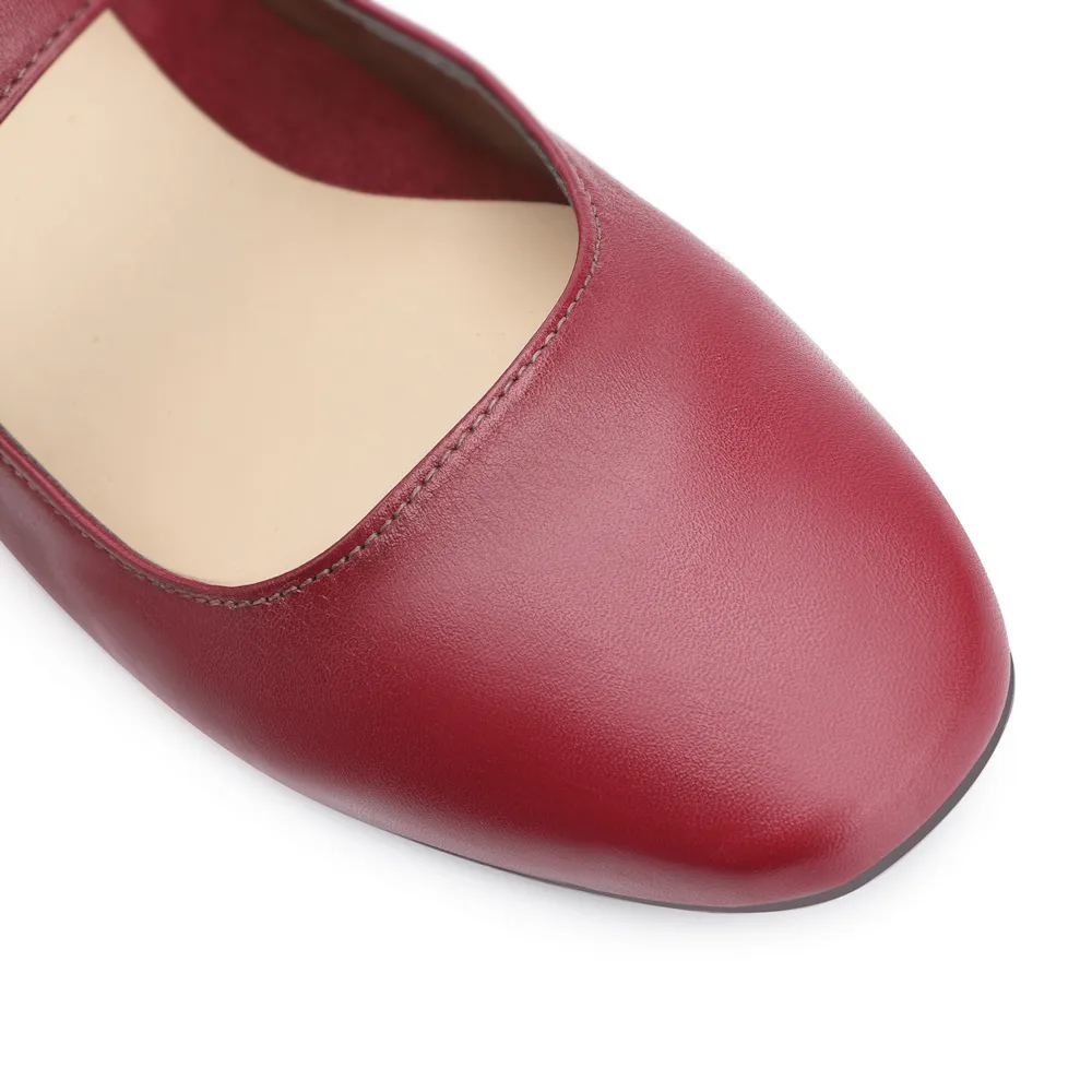Sapatilha Fivela Couro Vermelho Cereja - imagem 6
