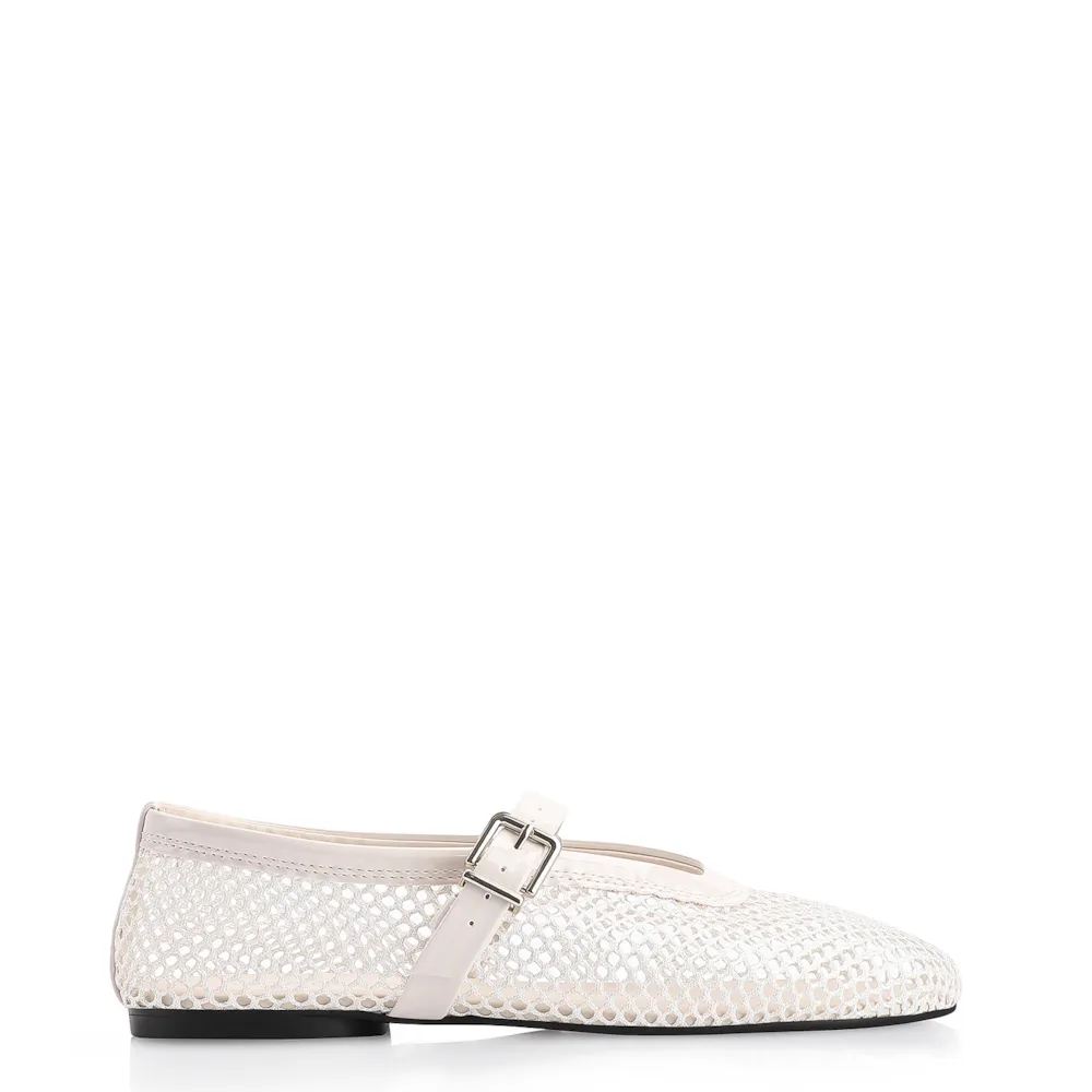 Sapatilha Fivela Tela/Verniz Off White - imagem 2