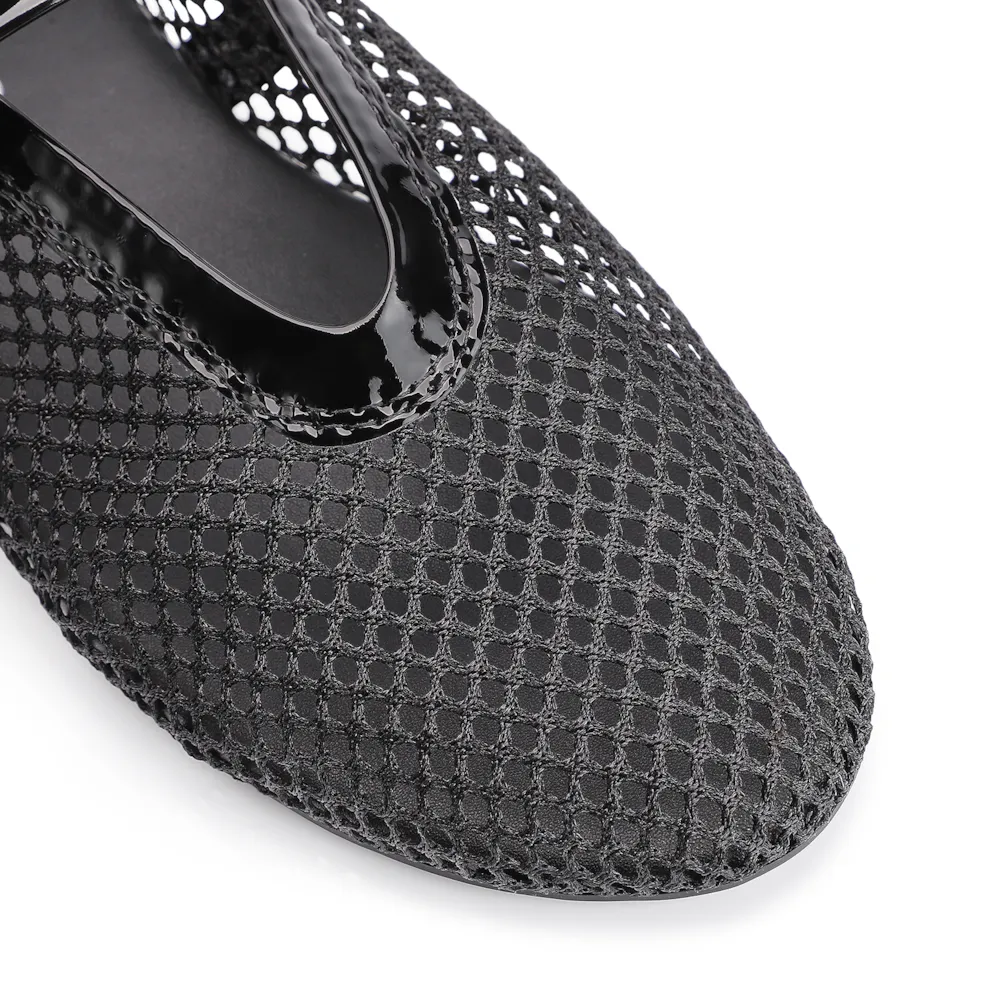 Sapatilha Fivela Tela/Verniz Preto - imagem 6