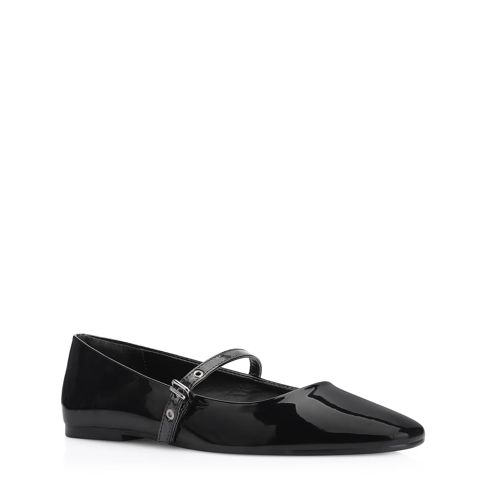 Sapatilha Fivela Verniz Preto
