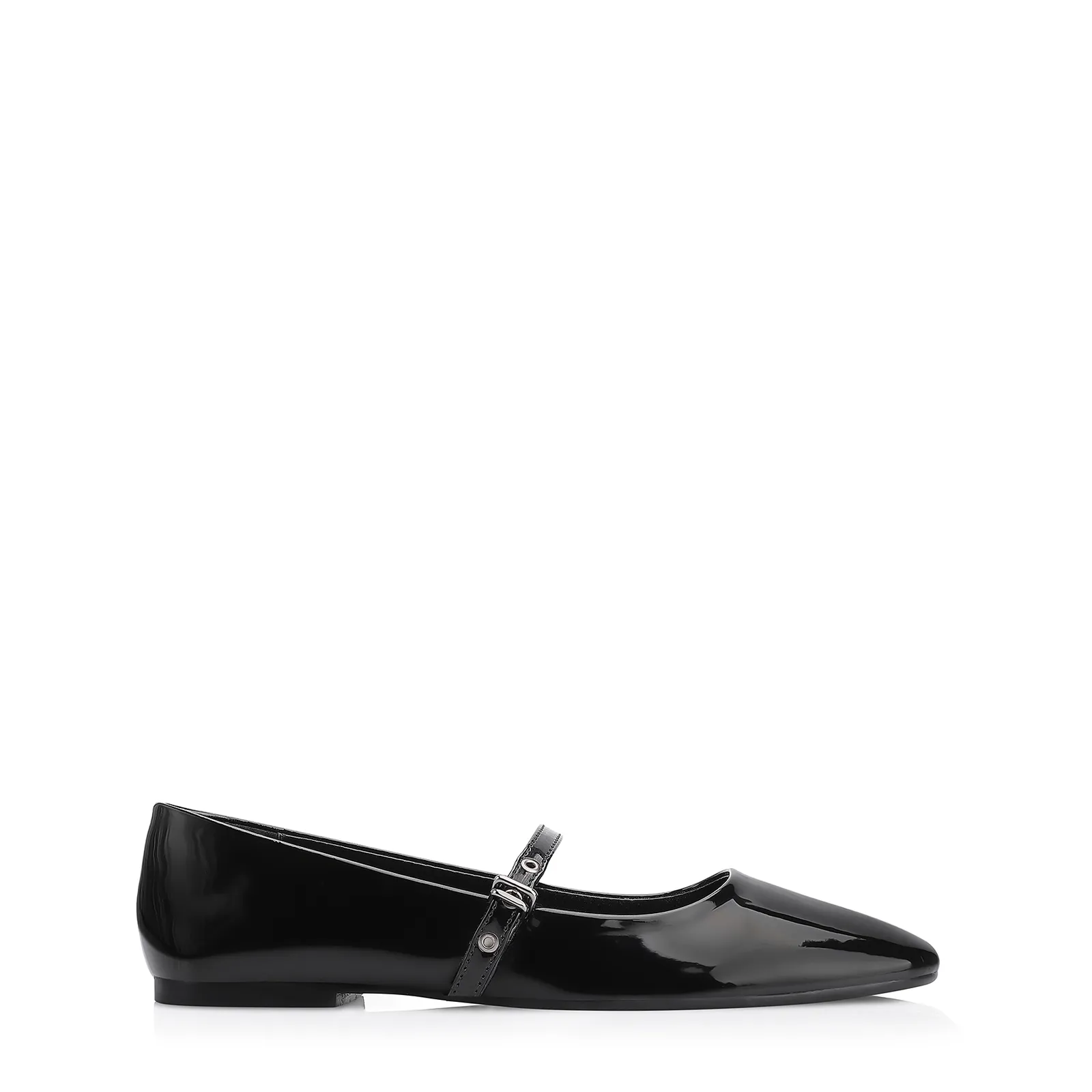 Sapatilha Fivela Verniz Preto