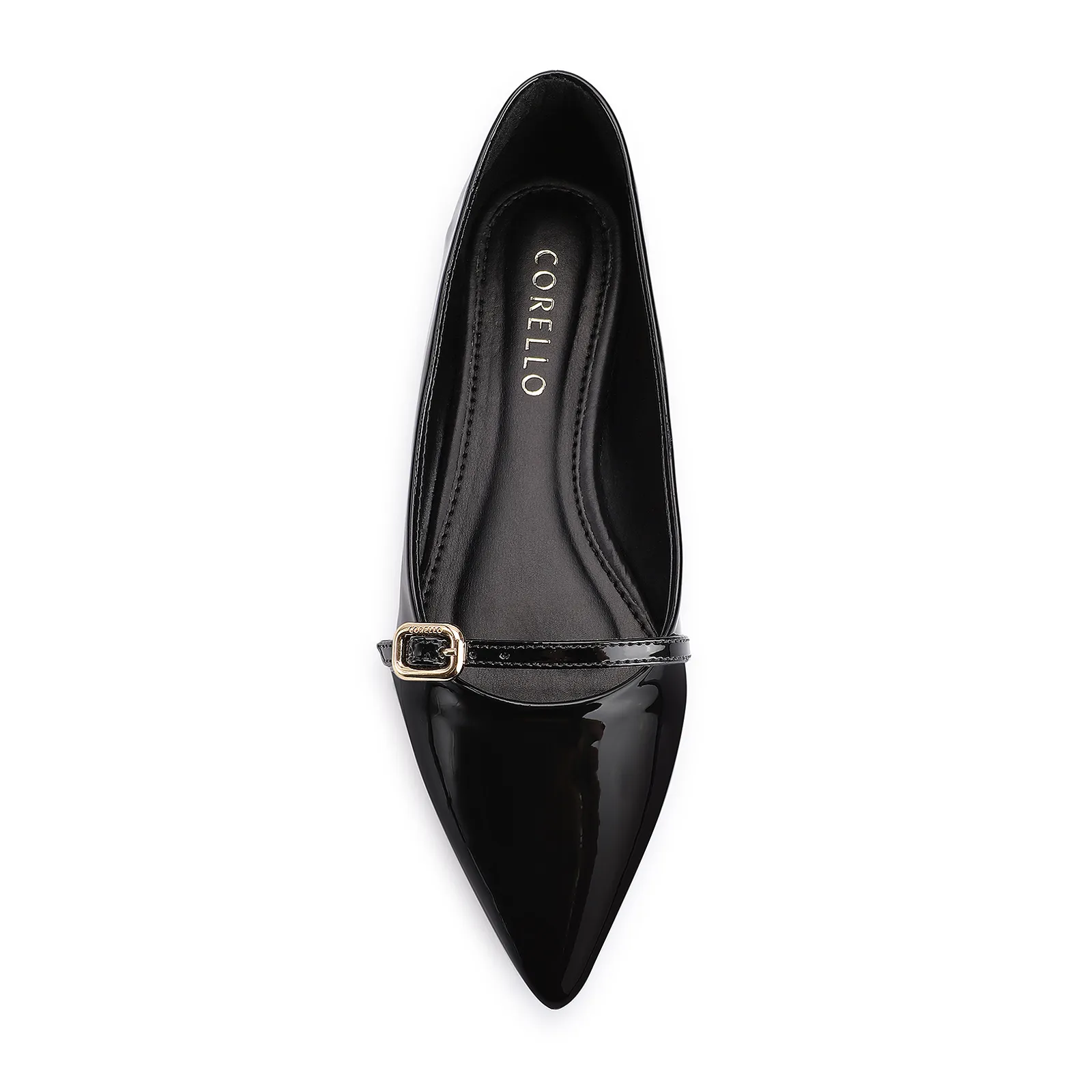 Sapatilha Fivela Verniz Preto