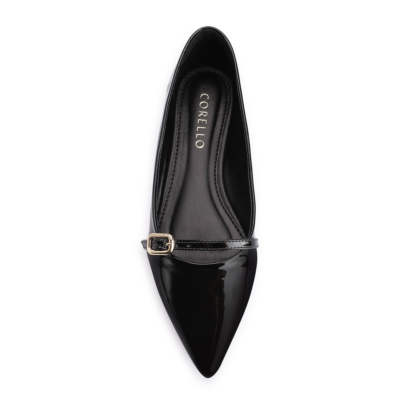 Sapatilha Fivela Verniz Preto