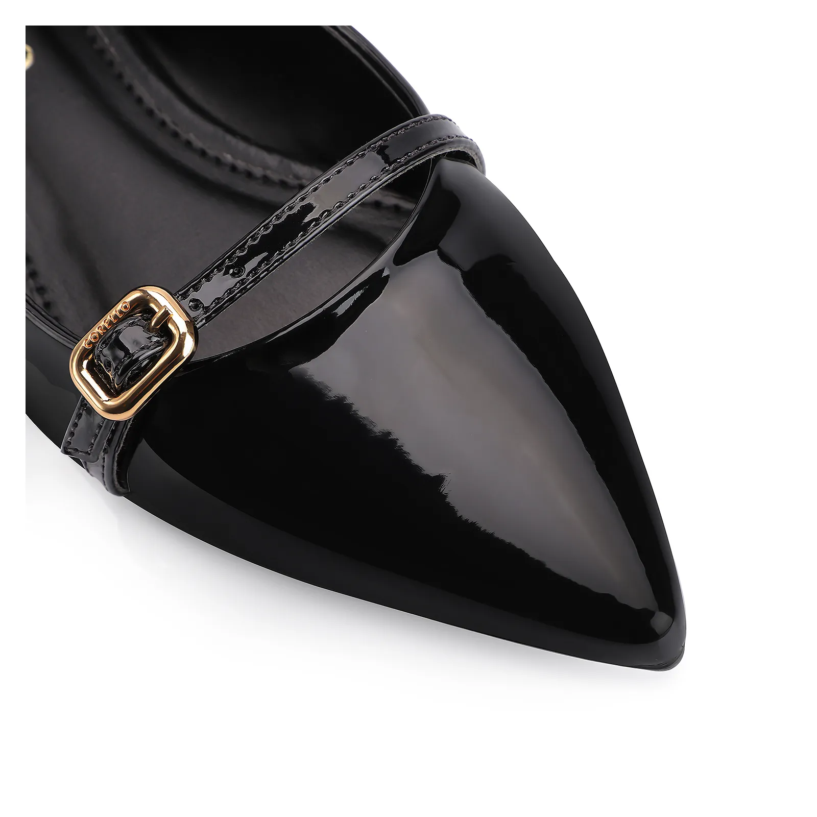 Sapatilha Fivela Verniz Preto