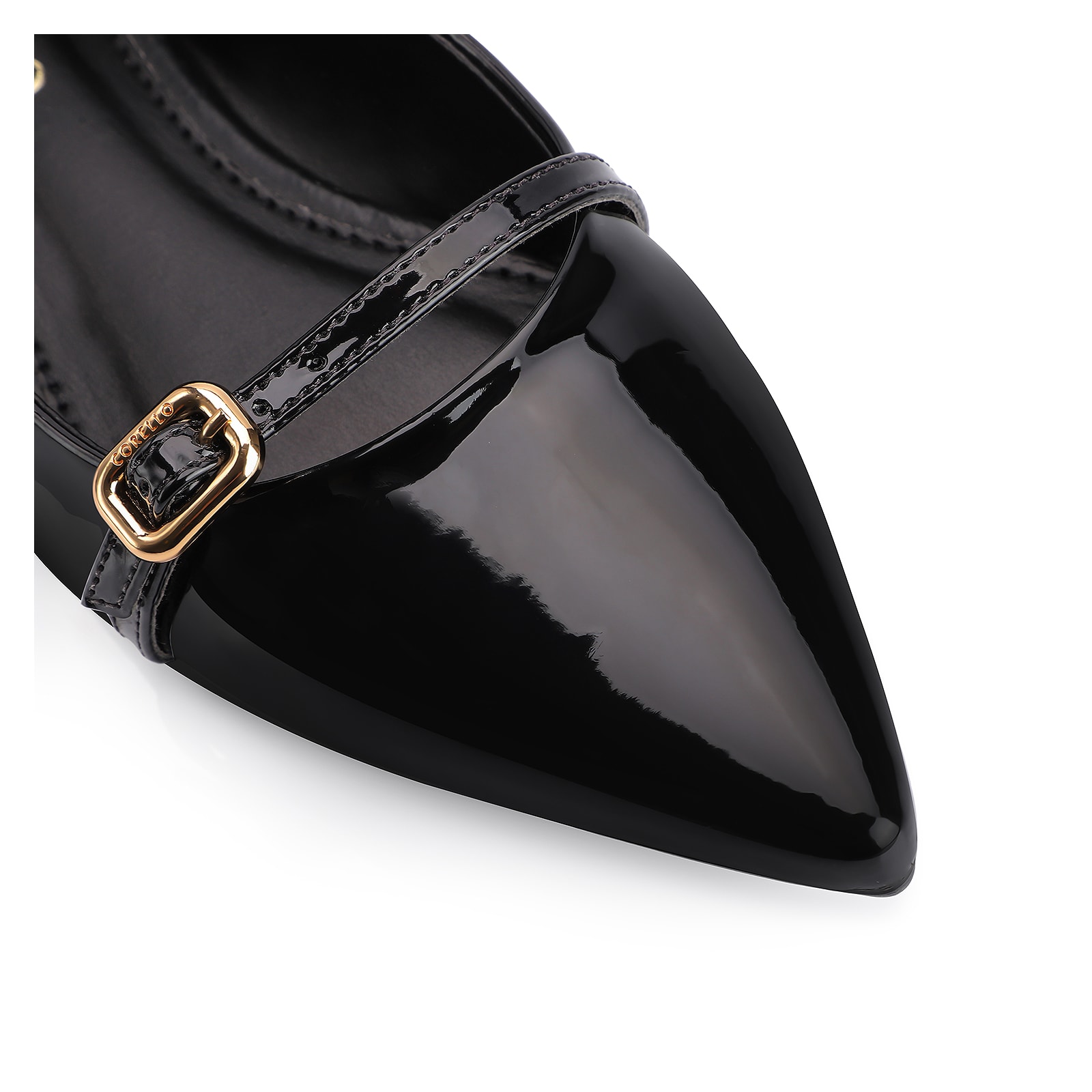 Sapatilha Fivela Verniz Preto