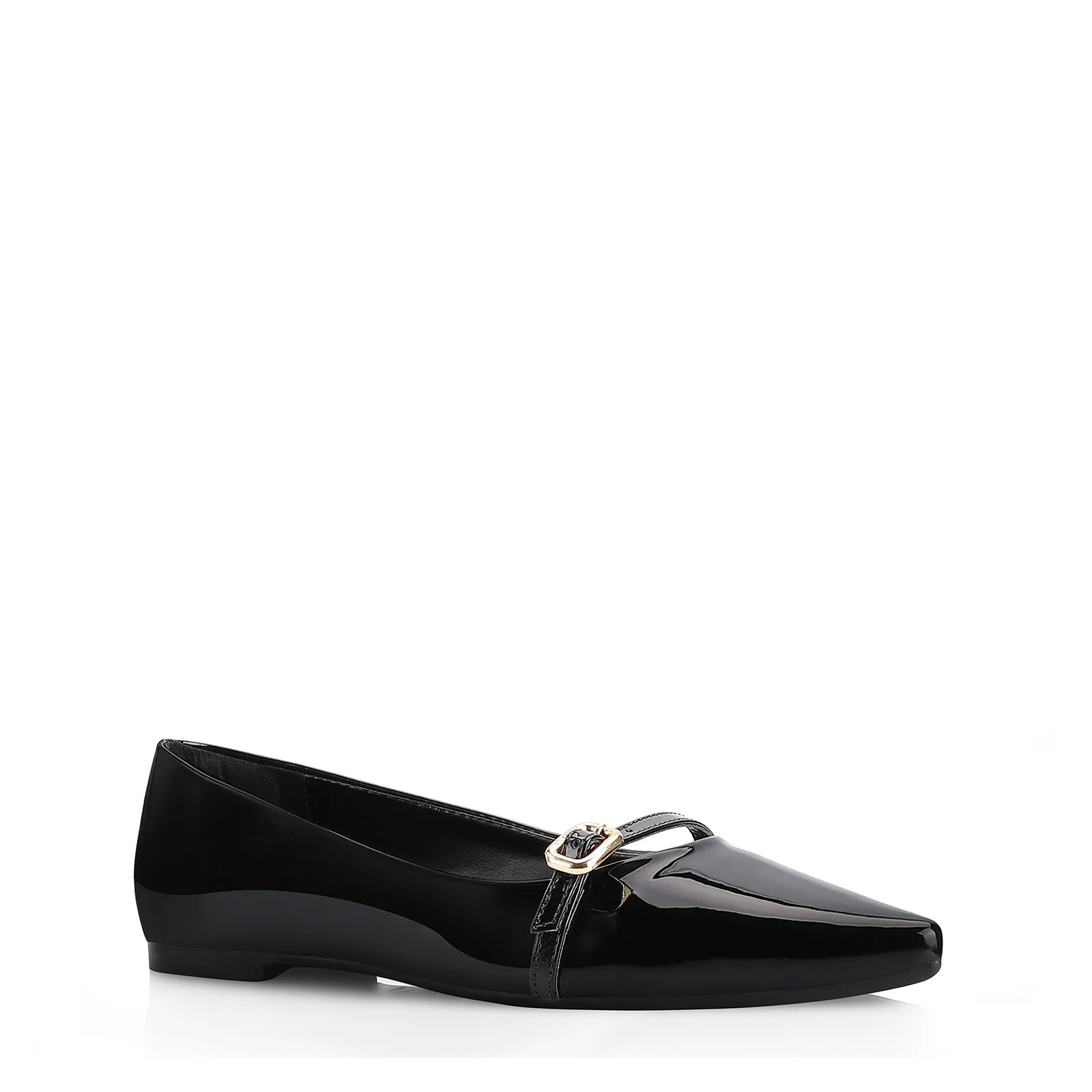 Sapatilha Fivela Verniz Preto