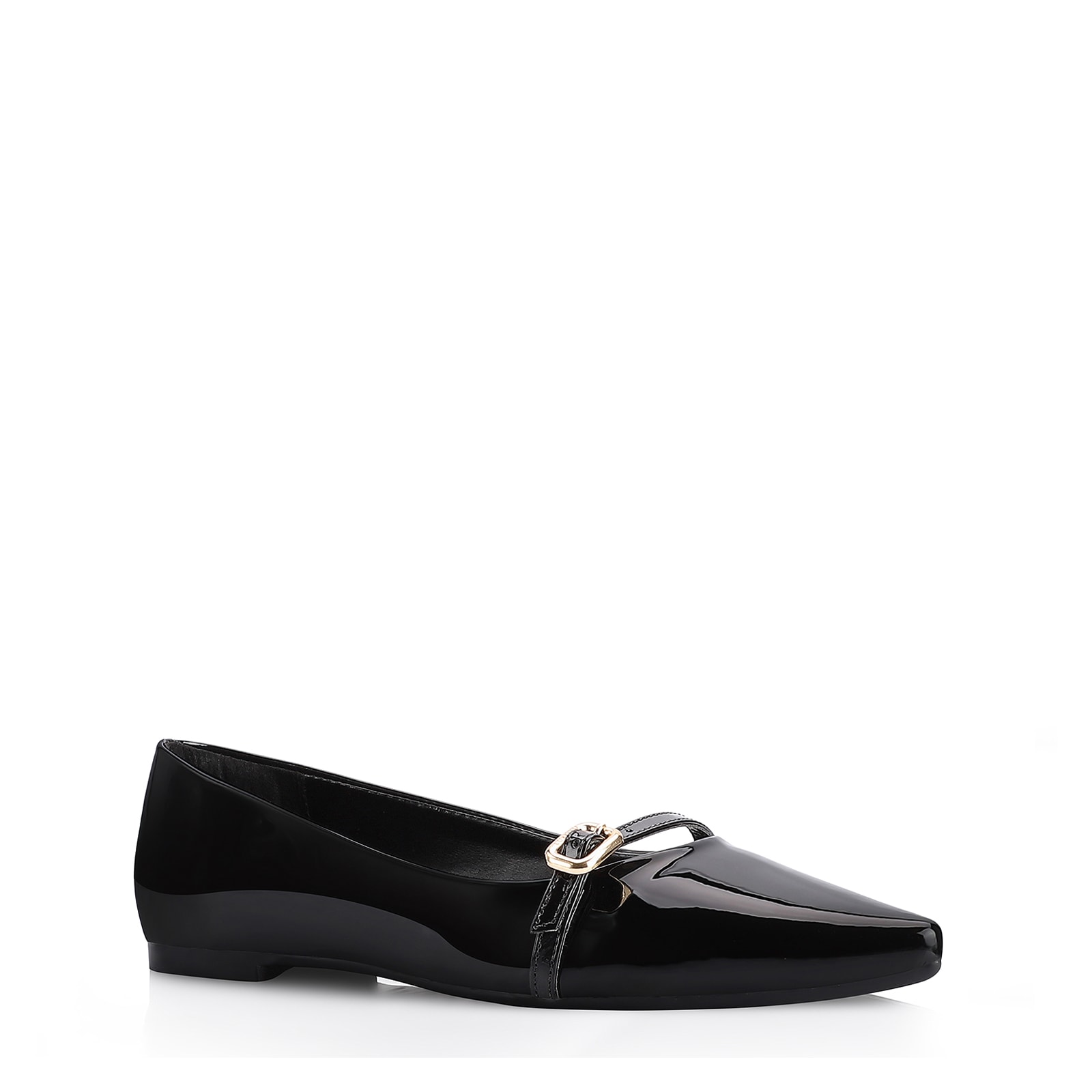 Sapatilha Fivela Verniz Preto