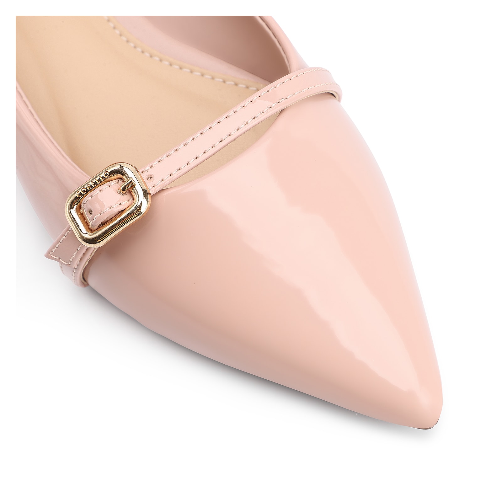 Sapatilha Fivela Verniz Rosa