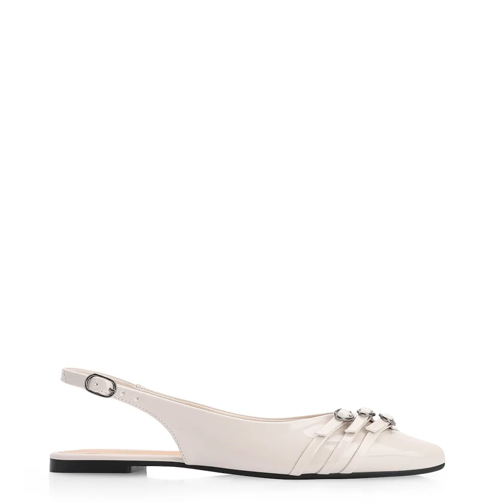 Sapatilha Fivelas Verniz Off White - imagem 3