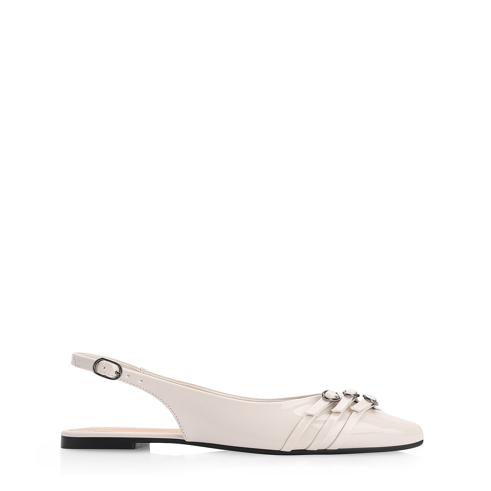Sapatilha Fivelas Verniz Off White