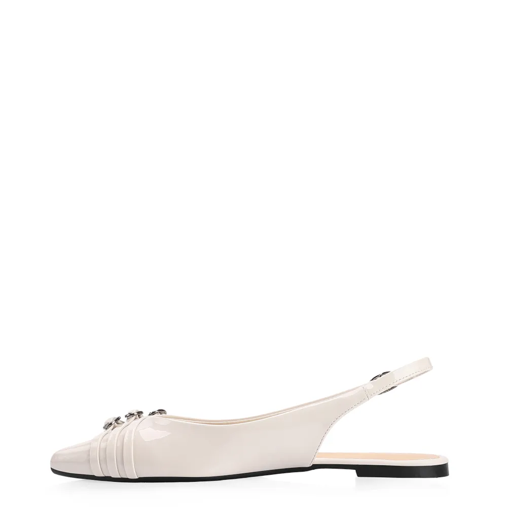 Sapatilha Fivelas Verniz Off White - imagem 5