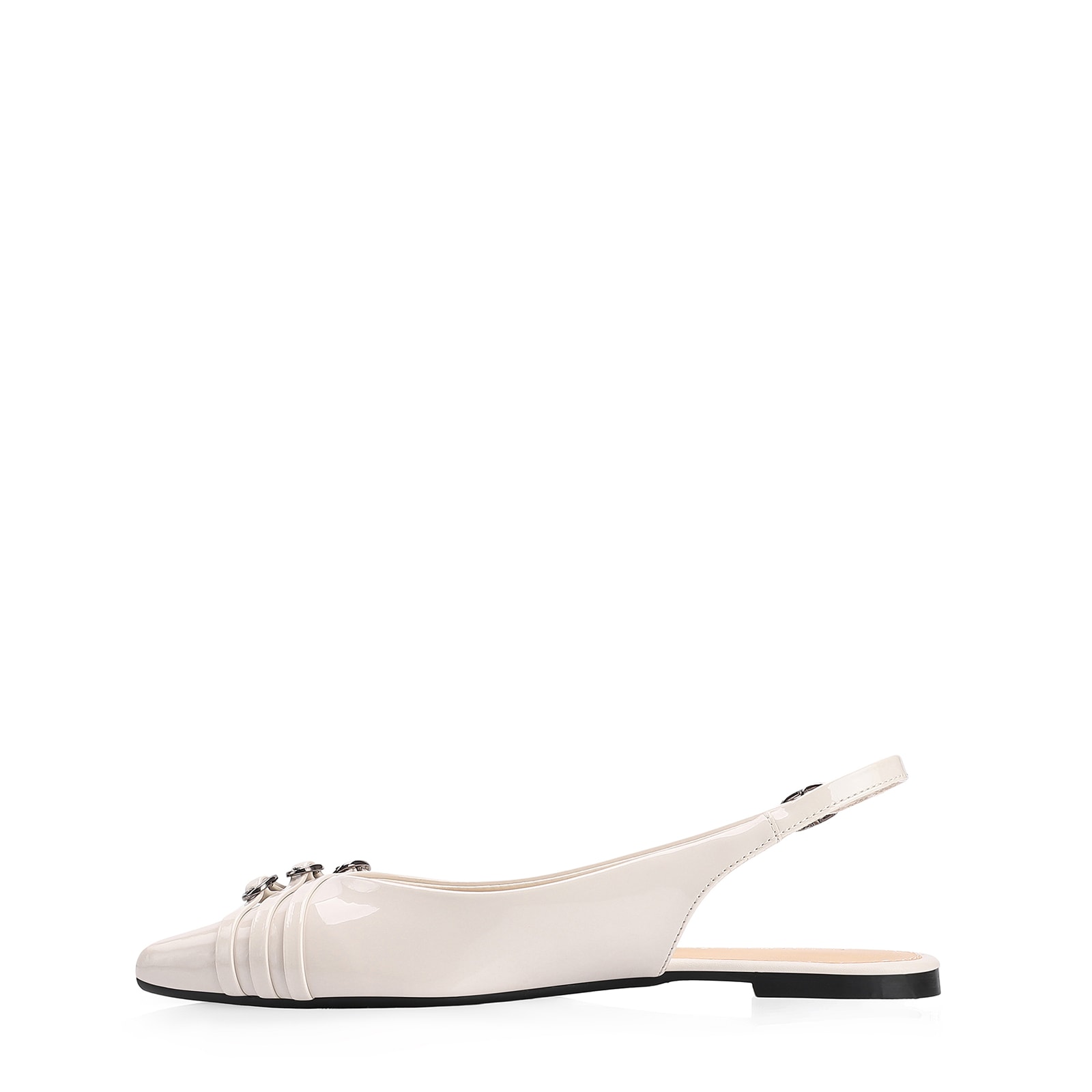 Sapatilha Fivelas Verniz Off White