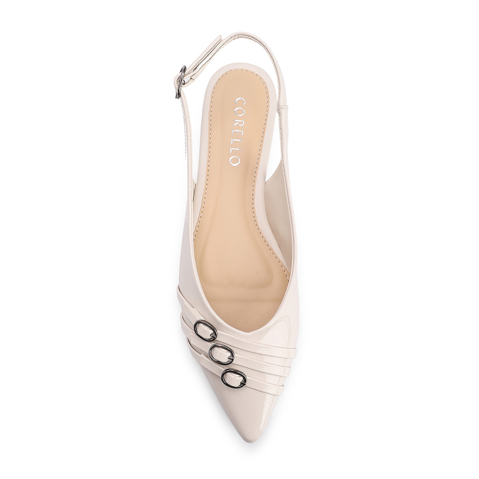 Sapatilha Fivelas Verniz Off White