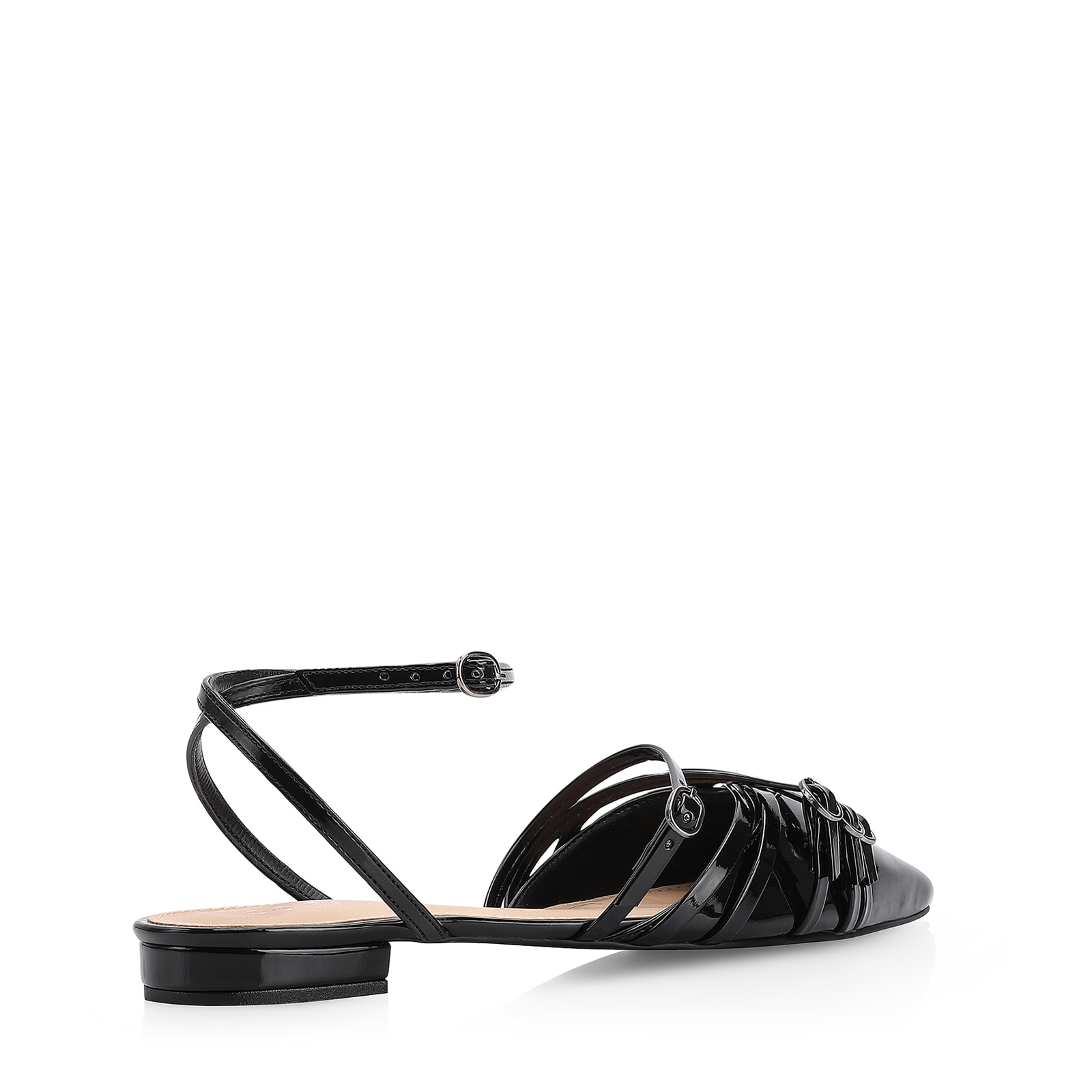 Sapatilha Fivelas Verniz Preto