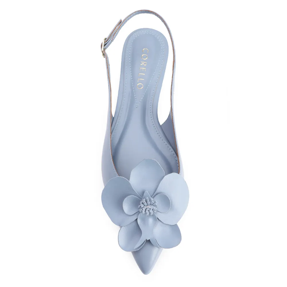 Sapatilha Flor Couro Azul - imagem 6