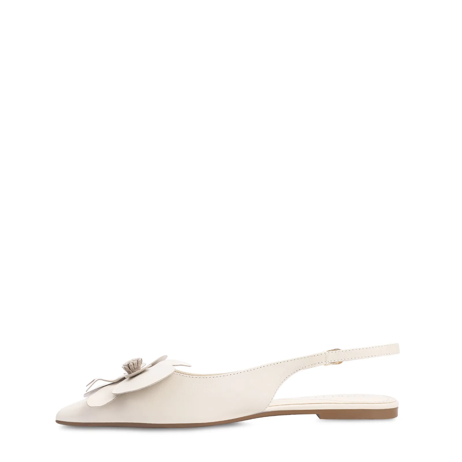 Sapatilha Flor Couro Off White