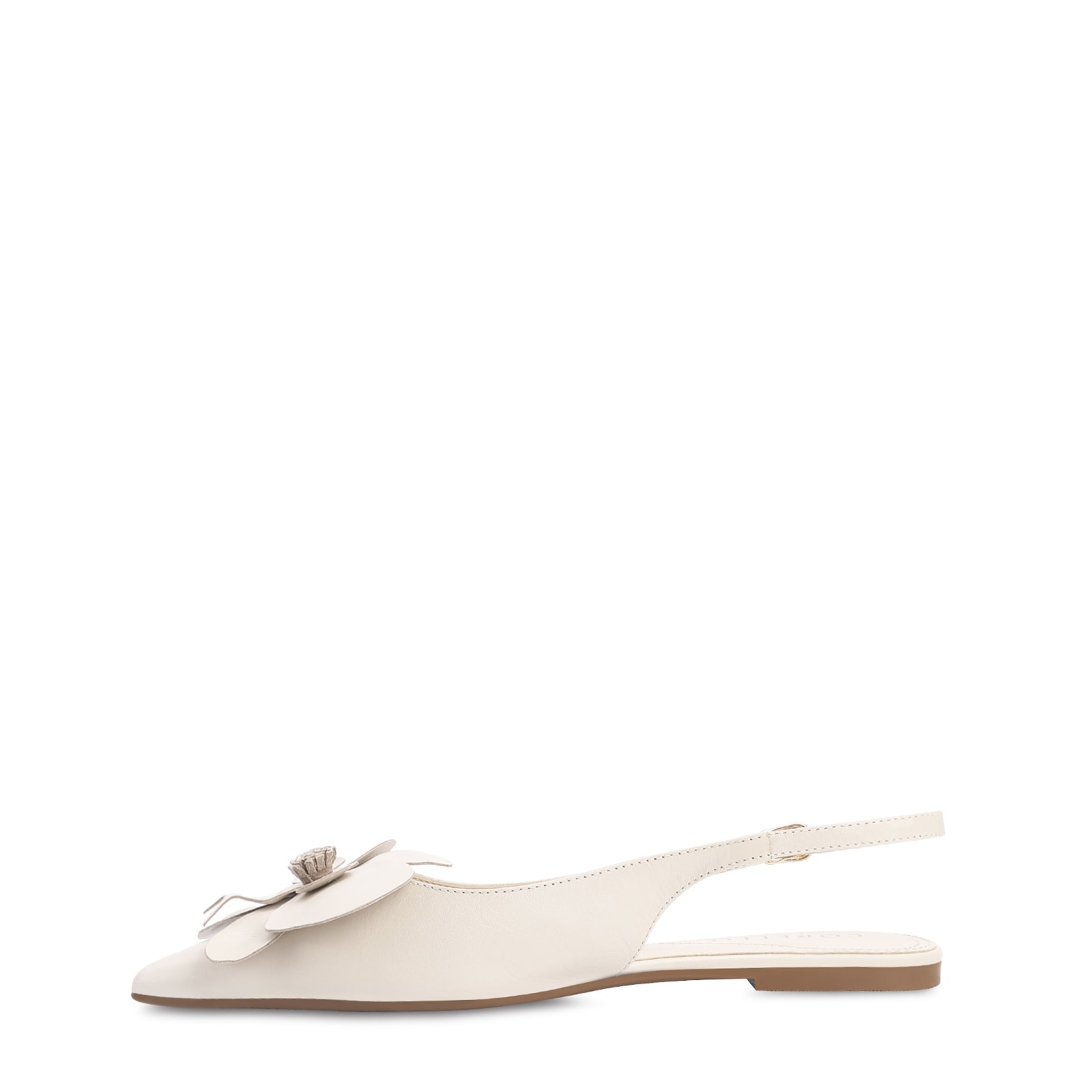 Sapatilha Flor Couro Off White