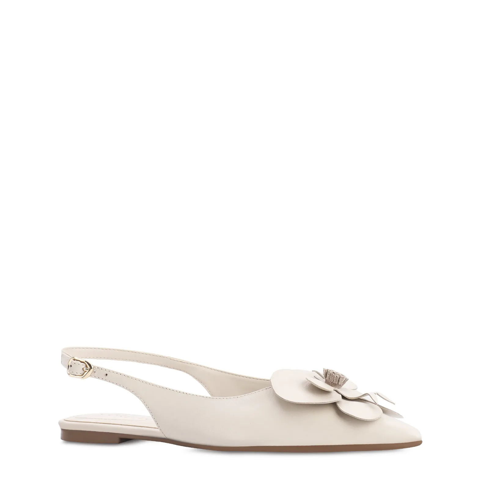 Sapatilha Flor Couro Off White
