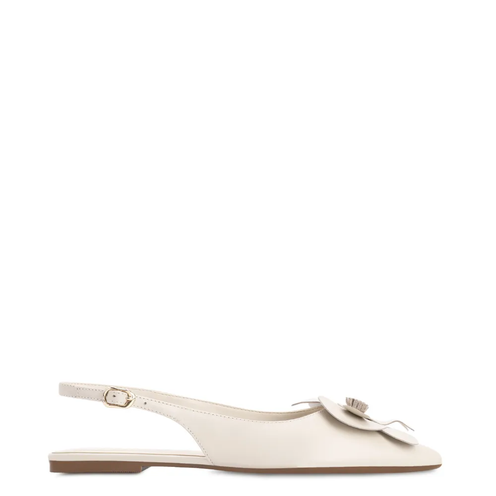 Sapatilha Flor Couro Off White - imagem 2