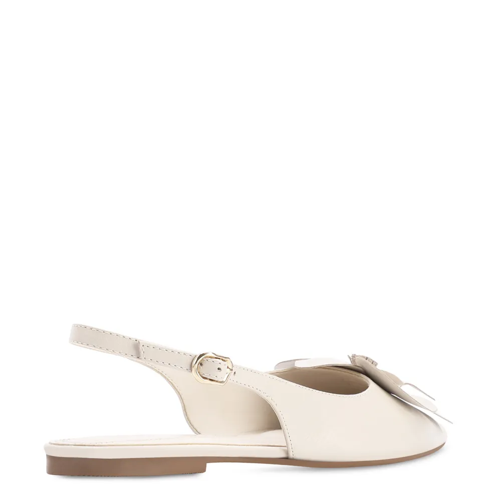 Sapatilha Flor Couro Off White - imagem 3