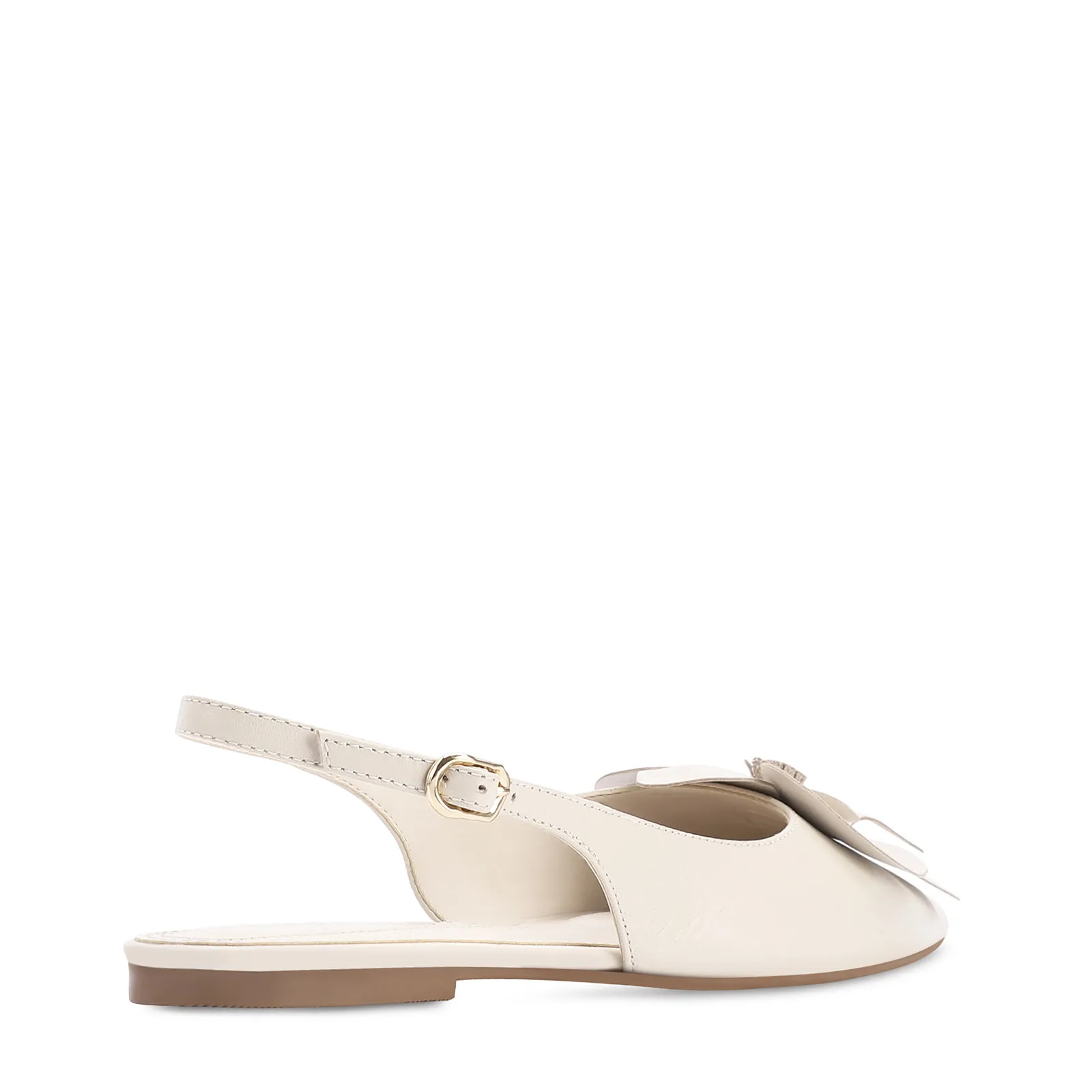 Sapatilha Flor Couro Off White