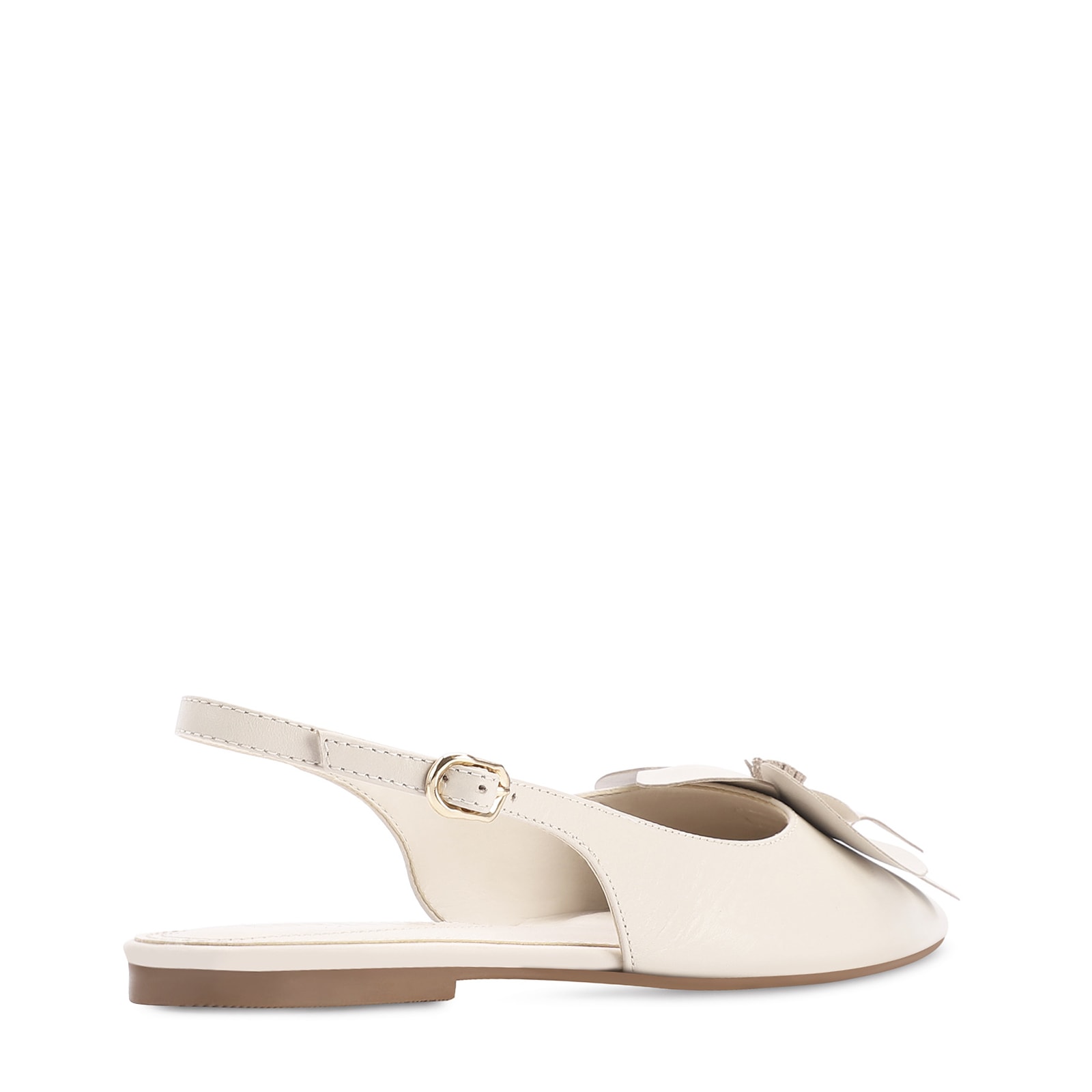 Sapatilha Flor Couro Off White
