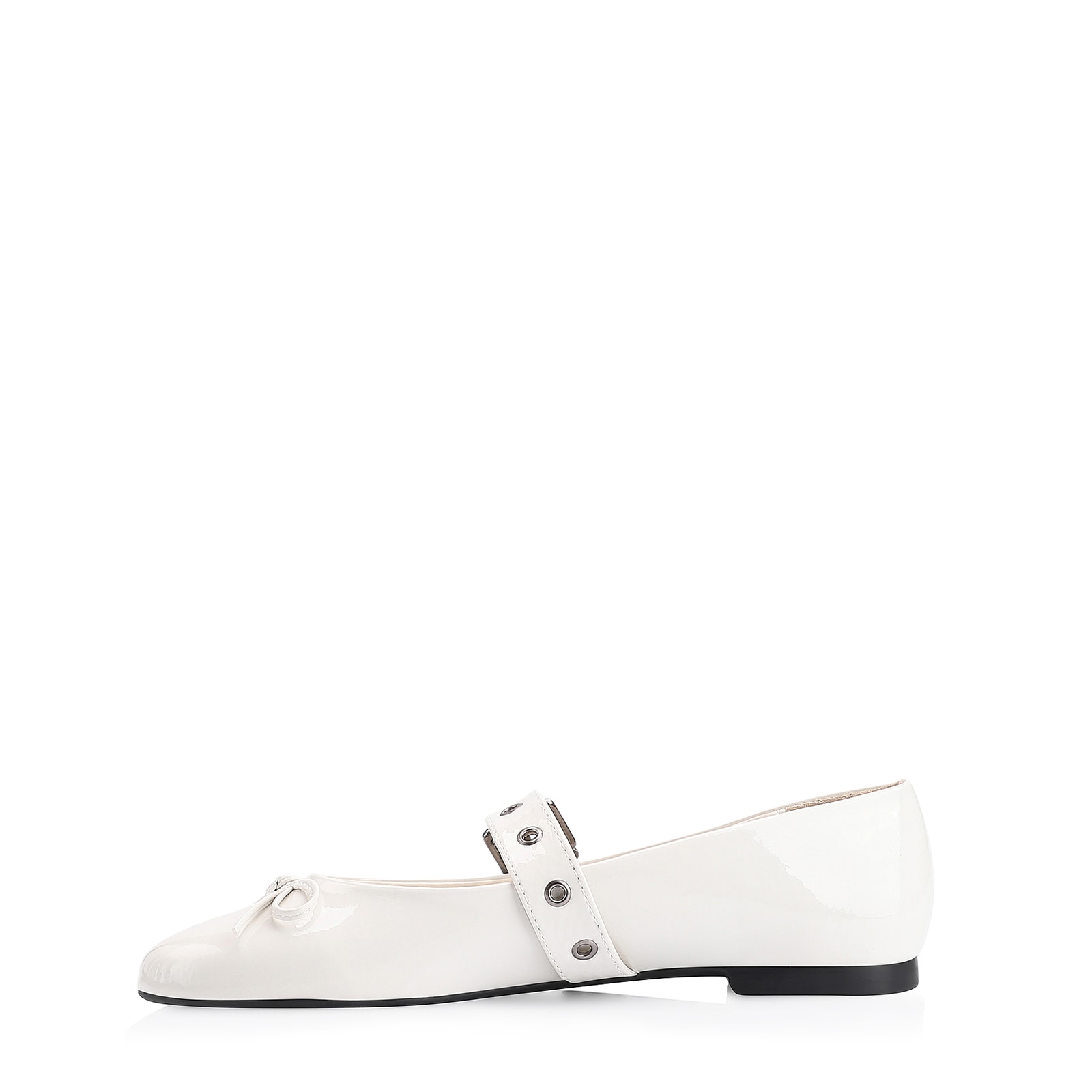 Sapatilha Ilhós Verniz Off White