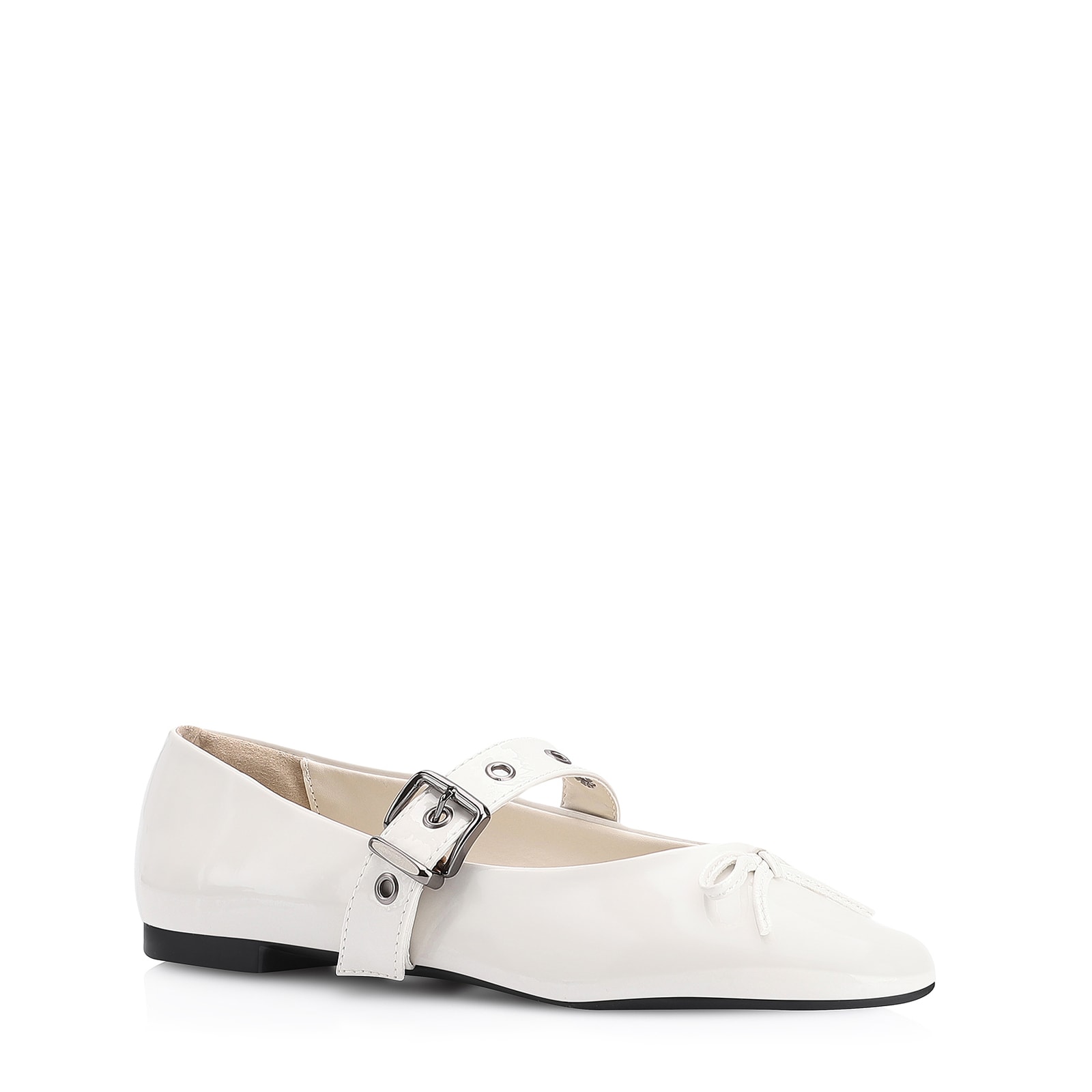 Sapatilha Ilhós Verniz Off White