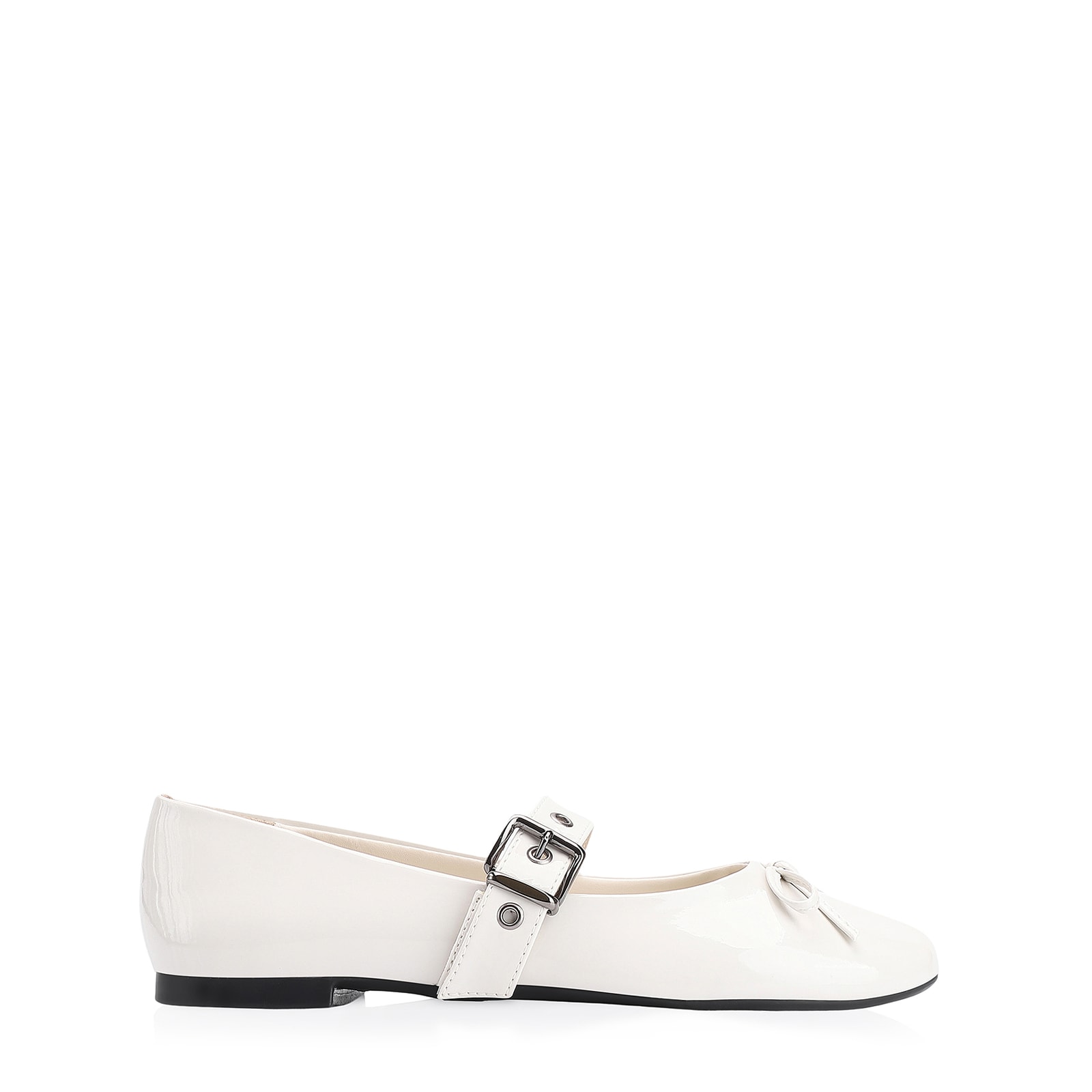 Sapatilha Ilhós Verniz Off White