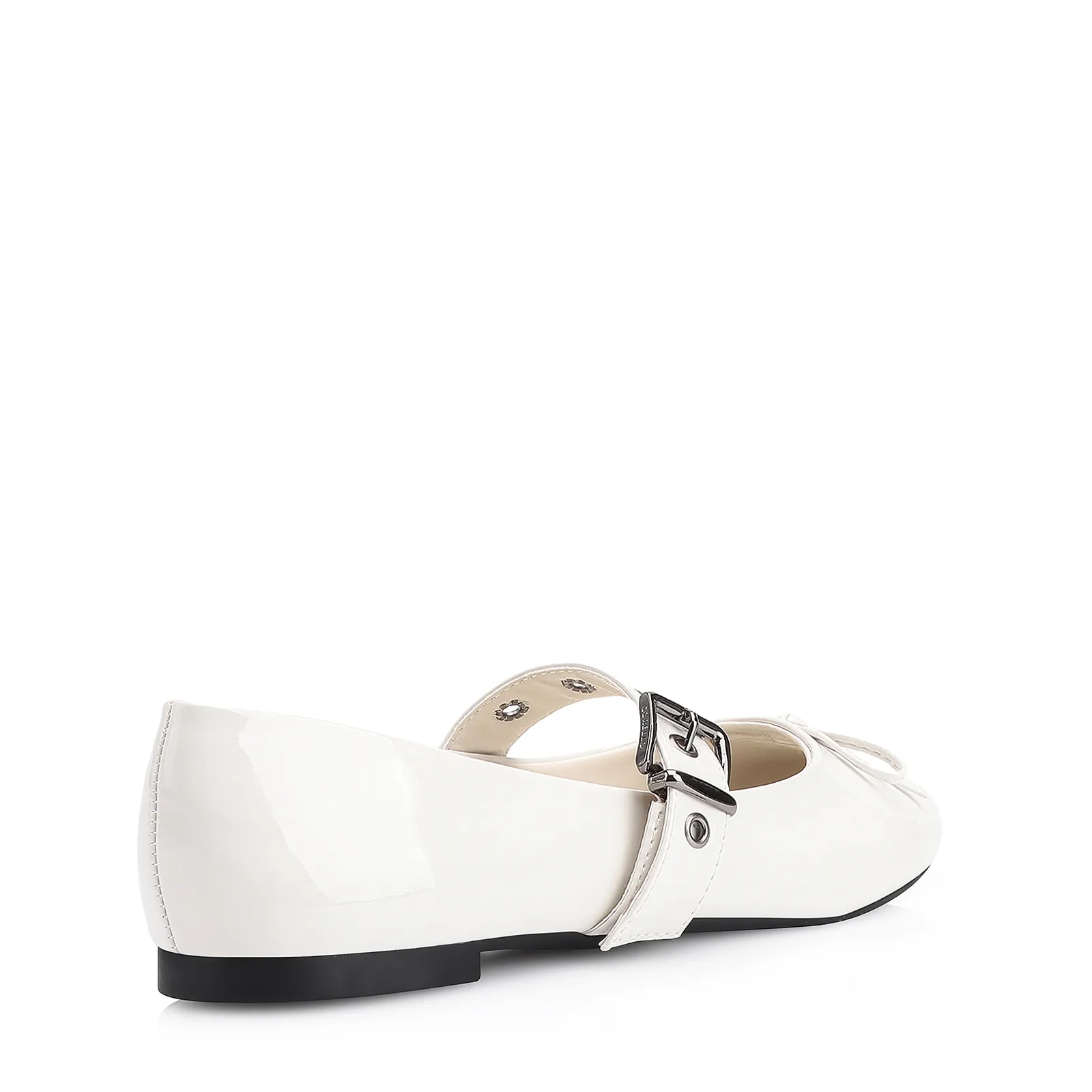 Sapatilha Ilhós Verniz Off White