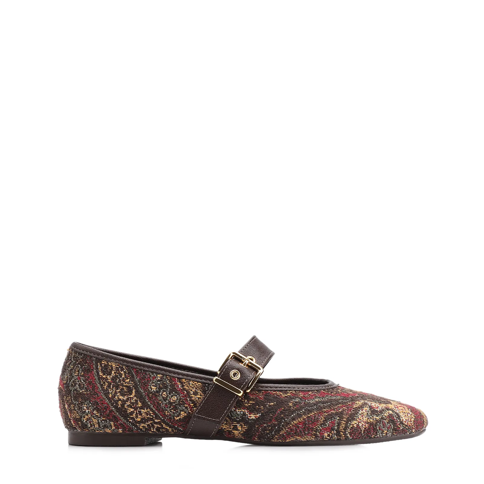 Sapatilha Jacquard Paisley /Alt Marrom Escuro