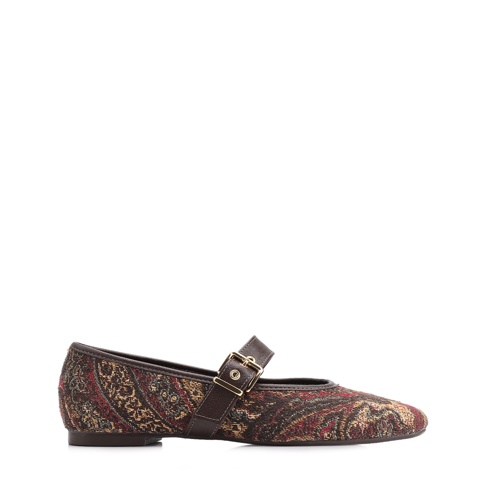 Sapatilha Jacquard Paisley /Alt Marrom Escuro