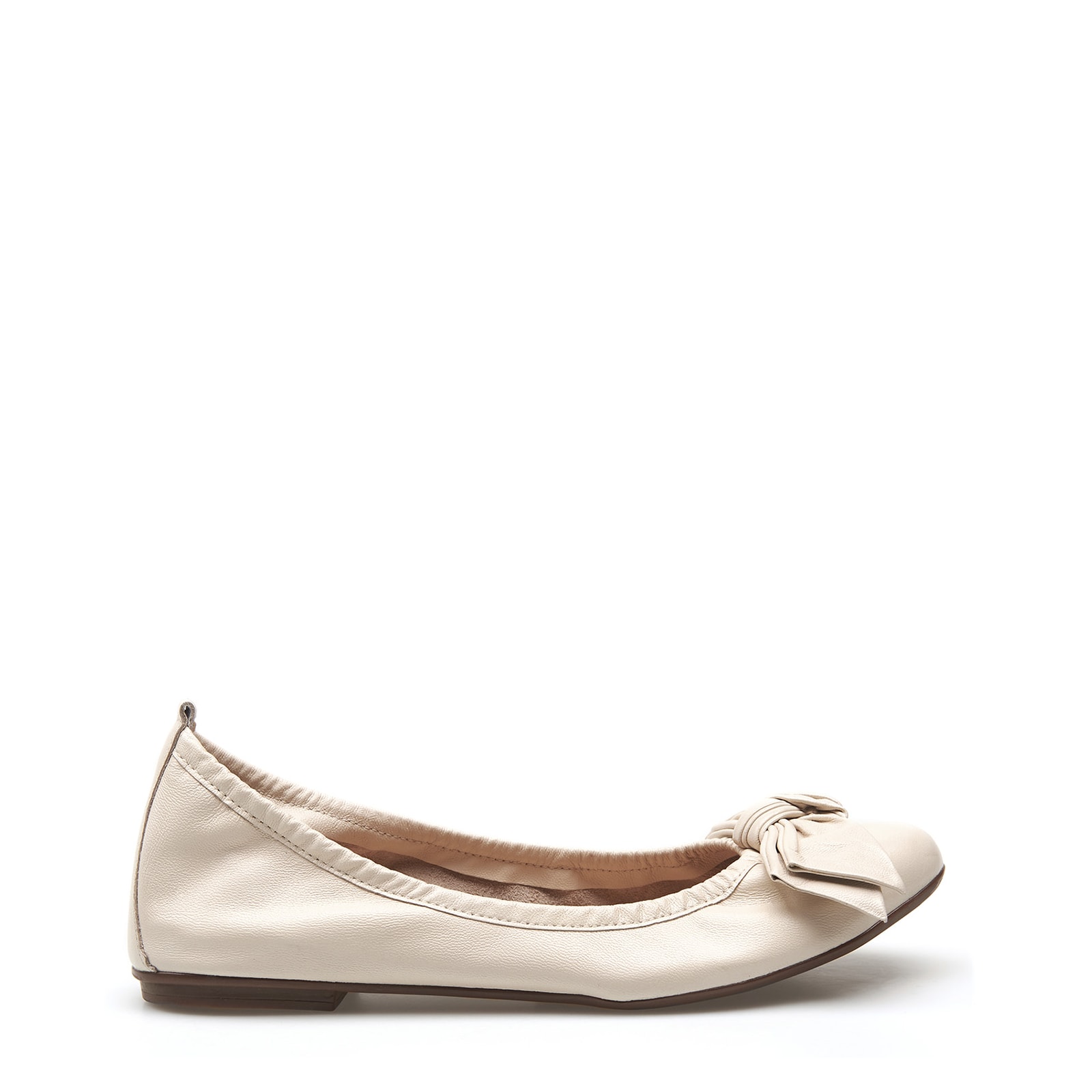Sapatilha Laço Couro Off White