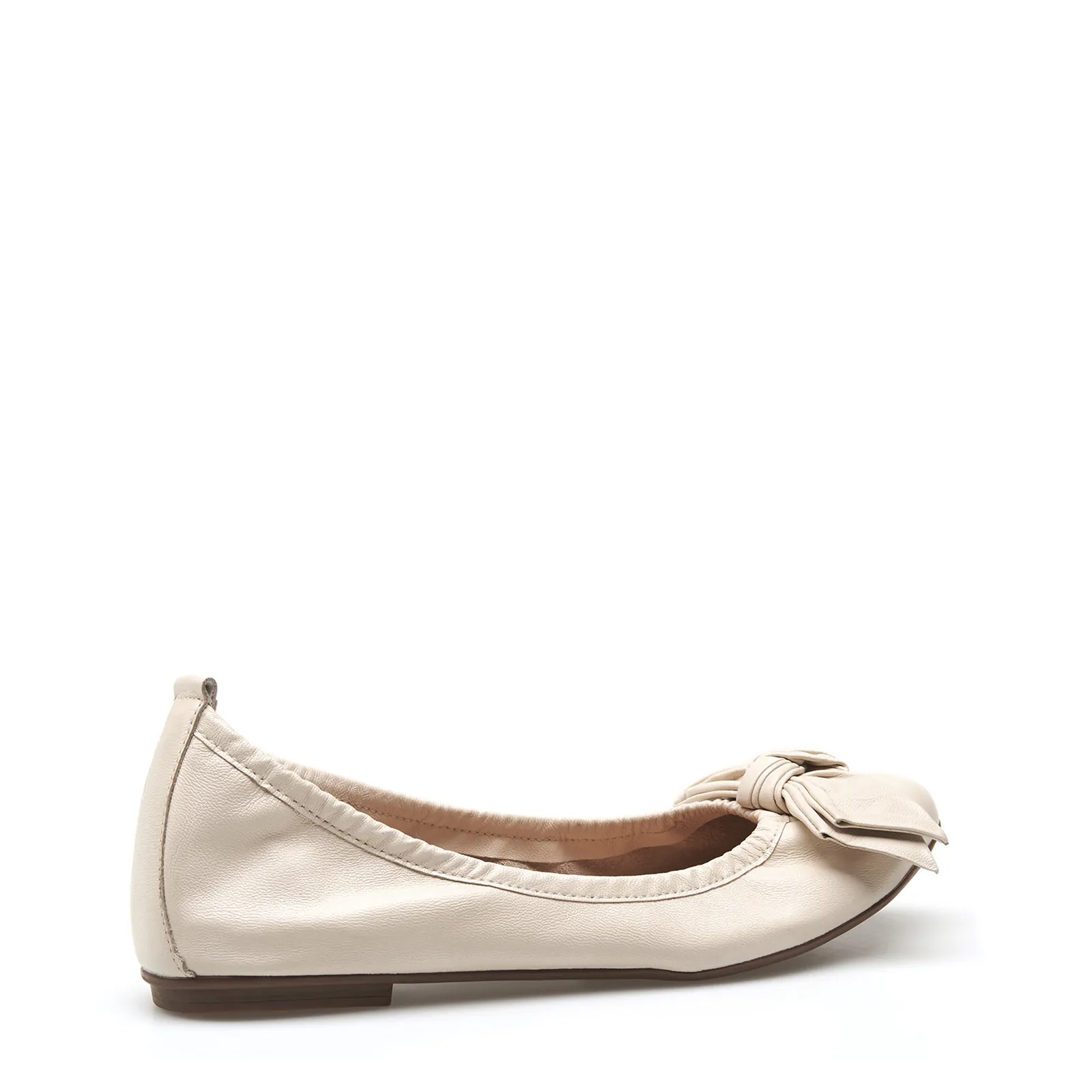 Sapatilha Laço Couro Off White