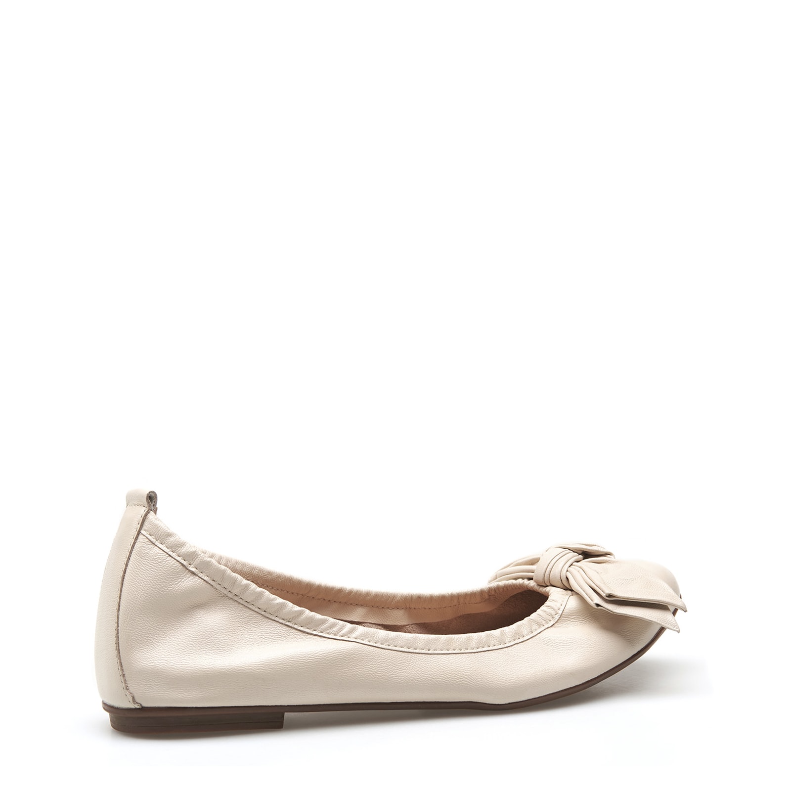 Sapatilha Laço Couro Off White