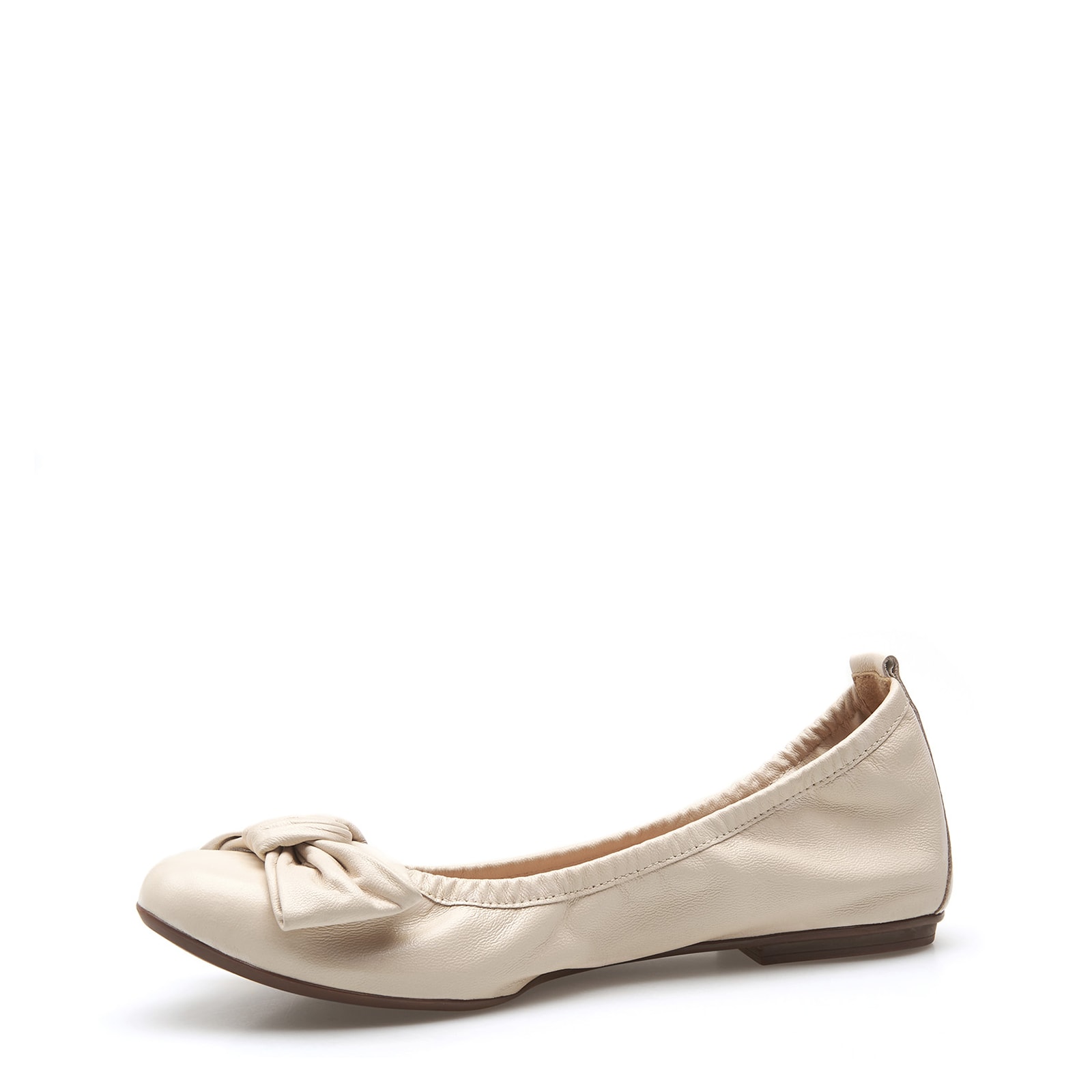 Sapatilha Laço Couro Off White