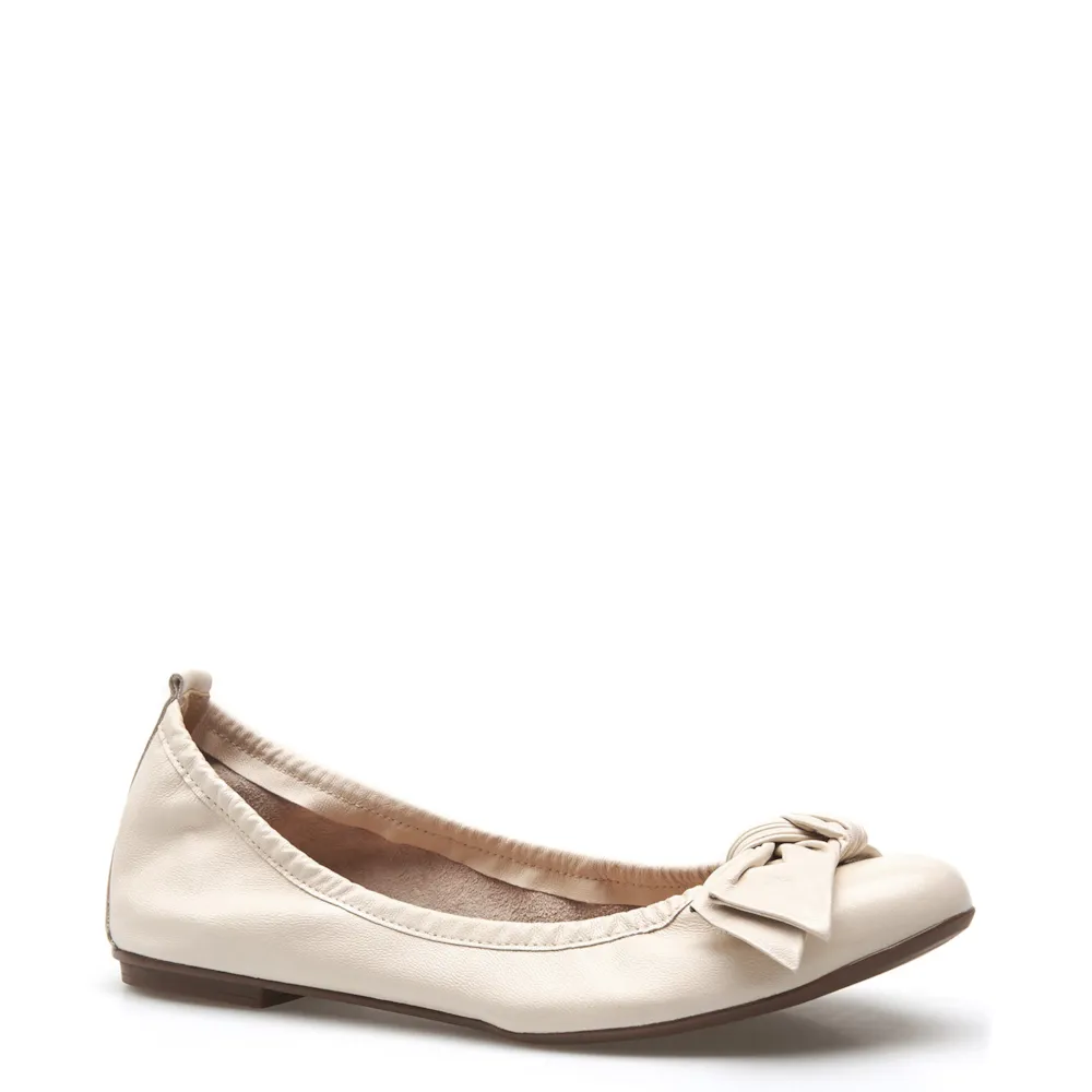 Sapatilha Laço Couro Off White