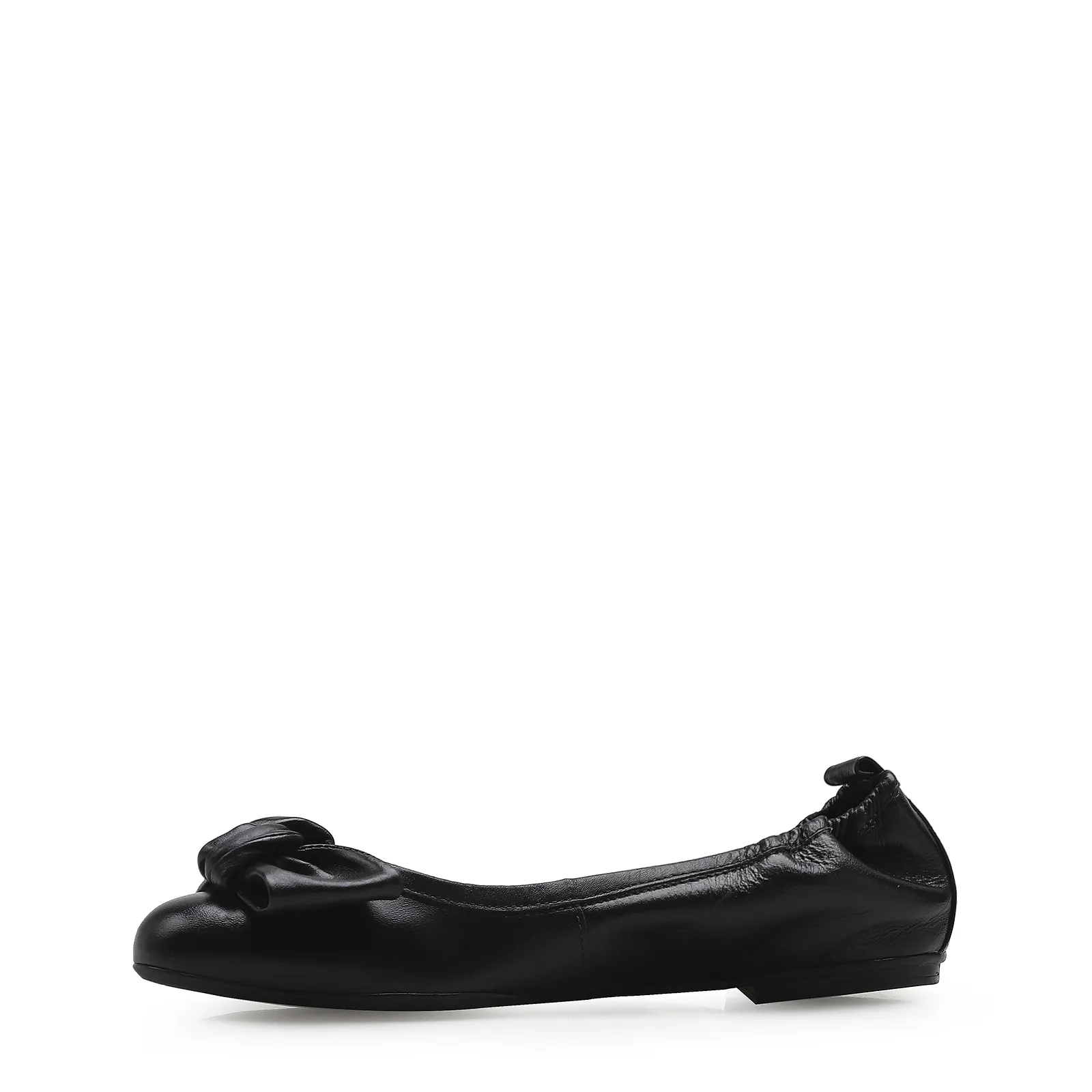 Sapatilha Laço Couro Preto
