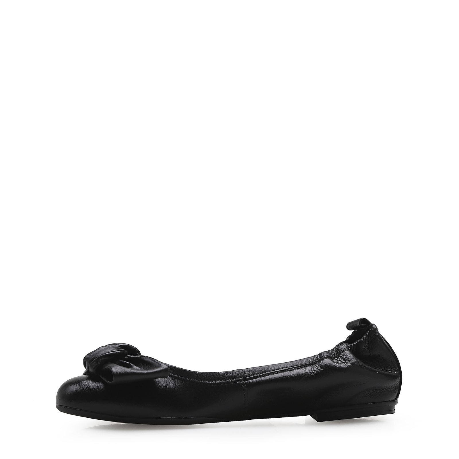 Sapatilha Laço Couro Preto
