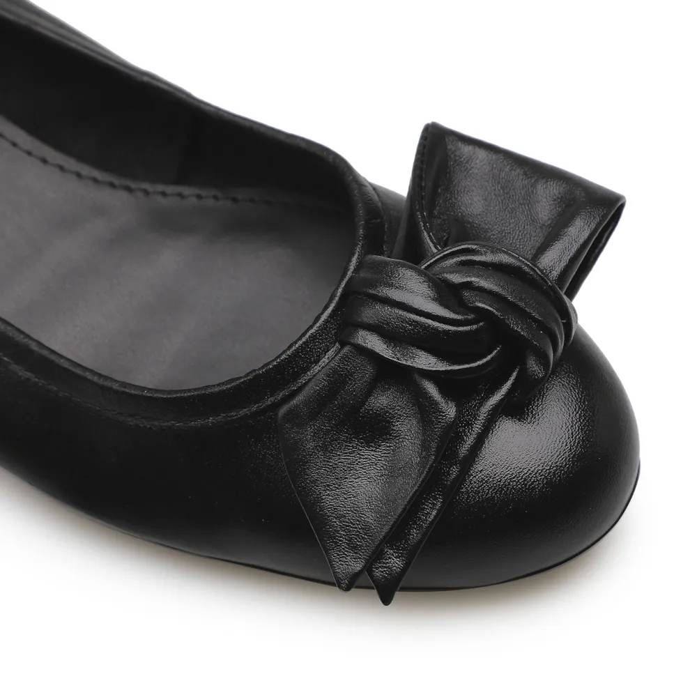 Sapatilha Laço Couro Preto - imagem 6