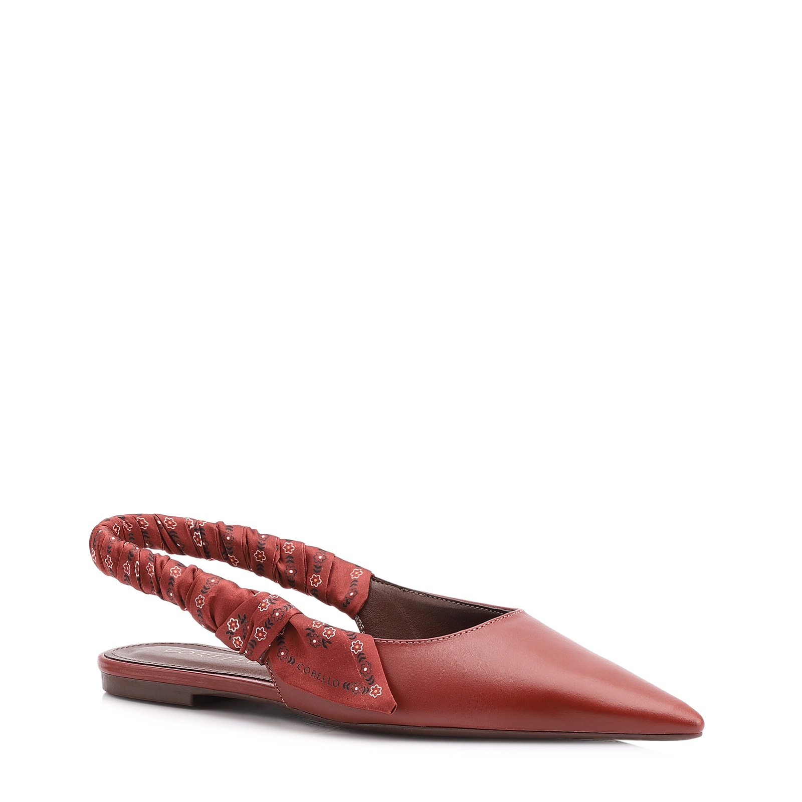 Sapatilha Lenço Couro Vermelho