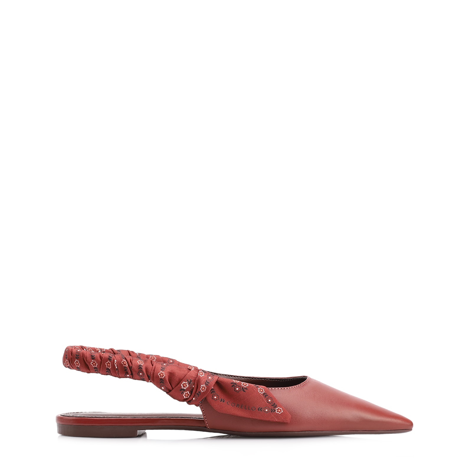 Sapatilha Lenço Couro Vermelho