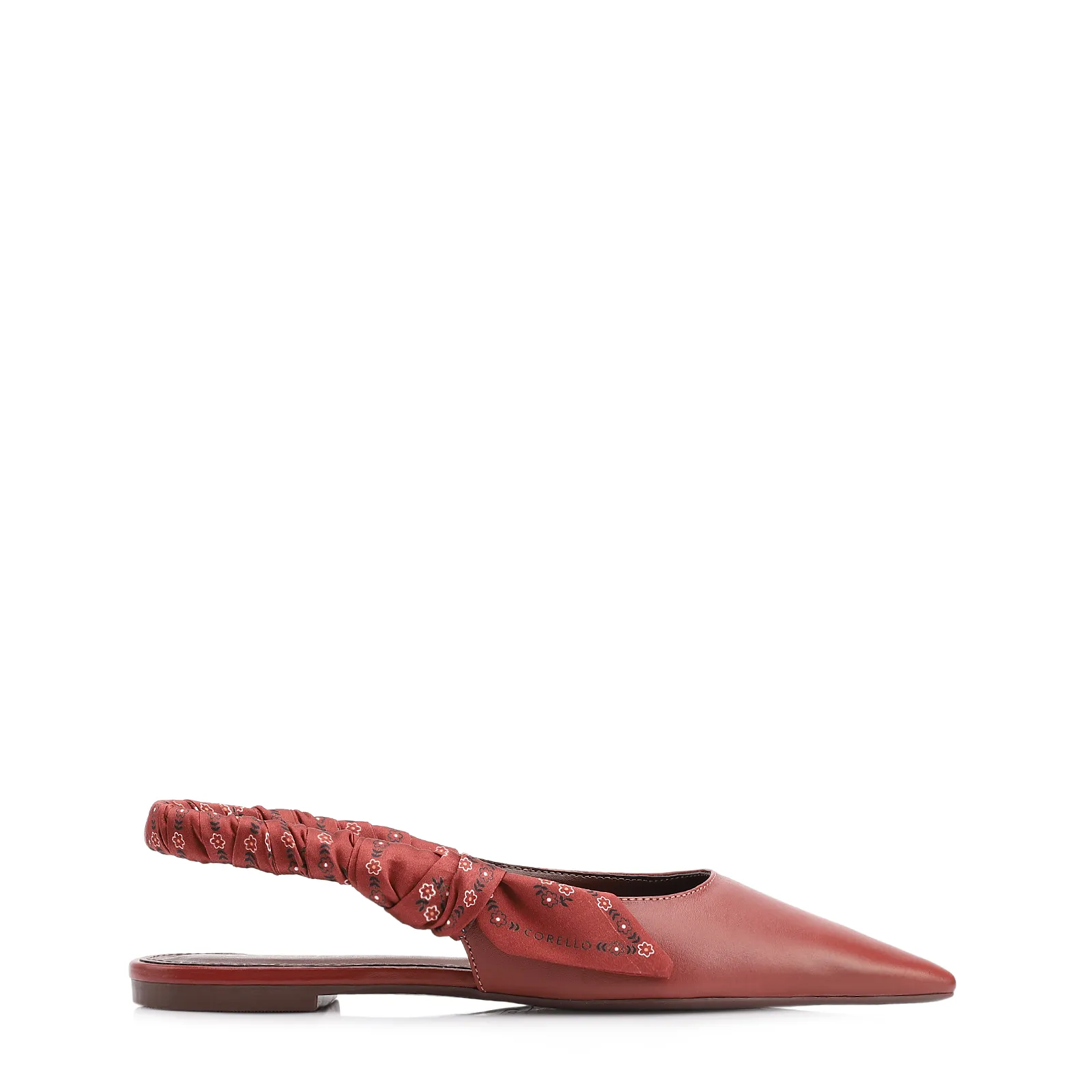 Sapatilha Lenço Couro Vermelho