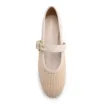 Sapatilha Off White Alt Ráfia Tramada Fivela Dourada - imagem 5