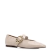 Sapatilha Off White Couro Croco Fivela Dourada - imagem 1